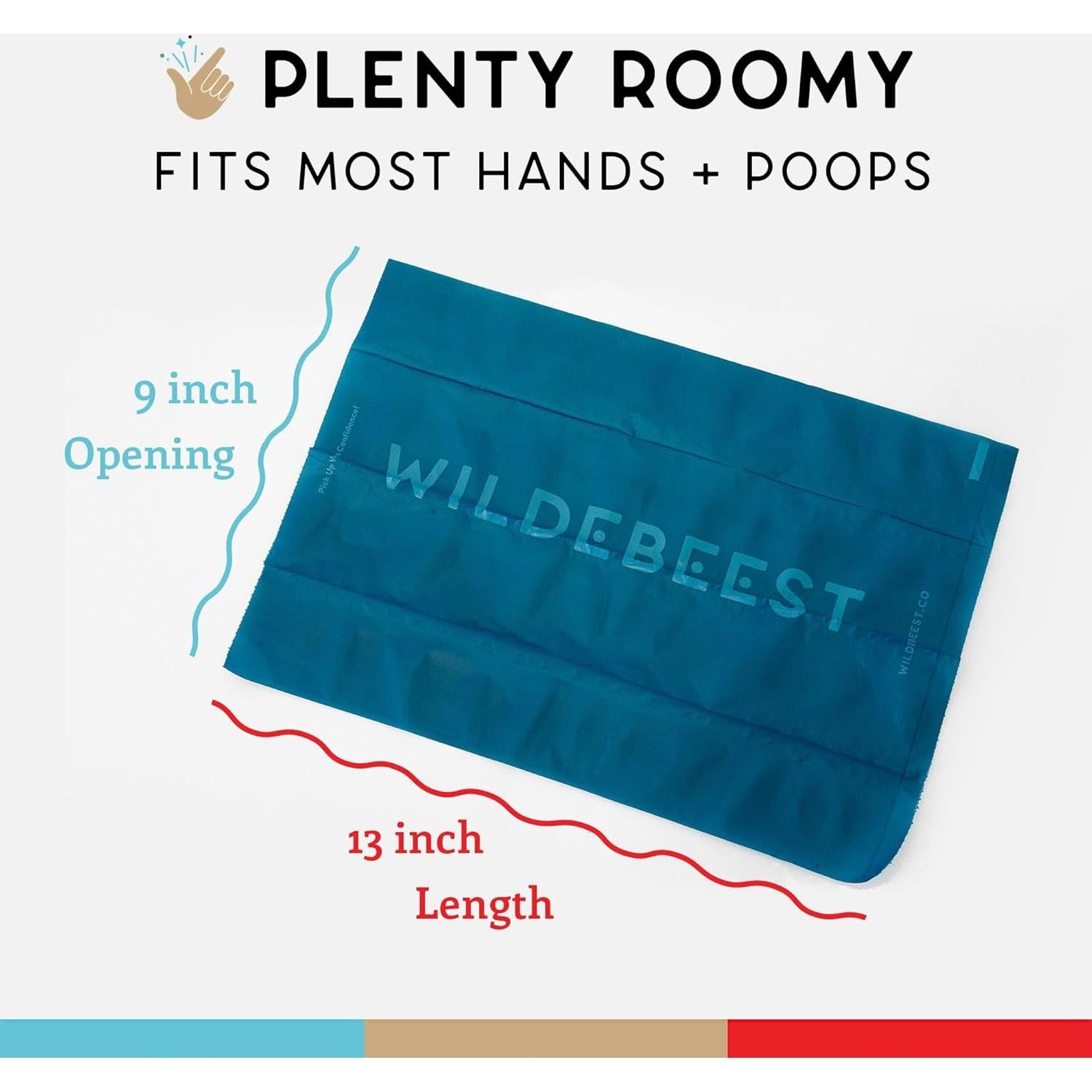 Bolsas de Poop Biodegradables Wildebeest 120 Unidades Sin Fragancia