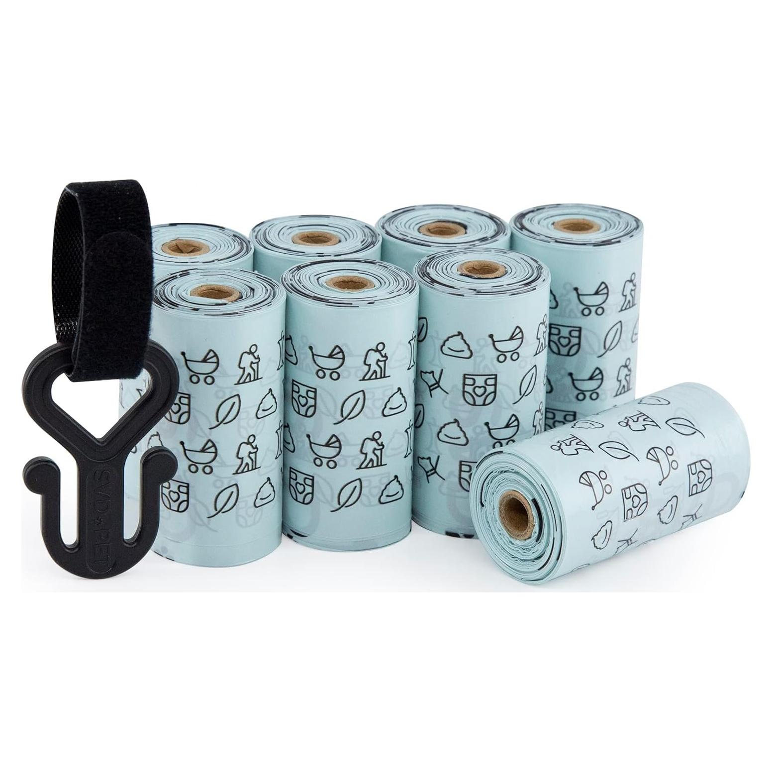 SVD.PET Dog Poop Bags, 120 Unscented Doggie Poo Bags, with Waste Bag Holder, Extra Thick With 100% Leak-Proof Guarantee (8 Rolls, 120 count)