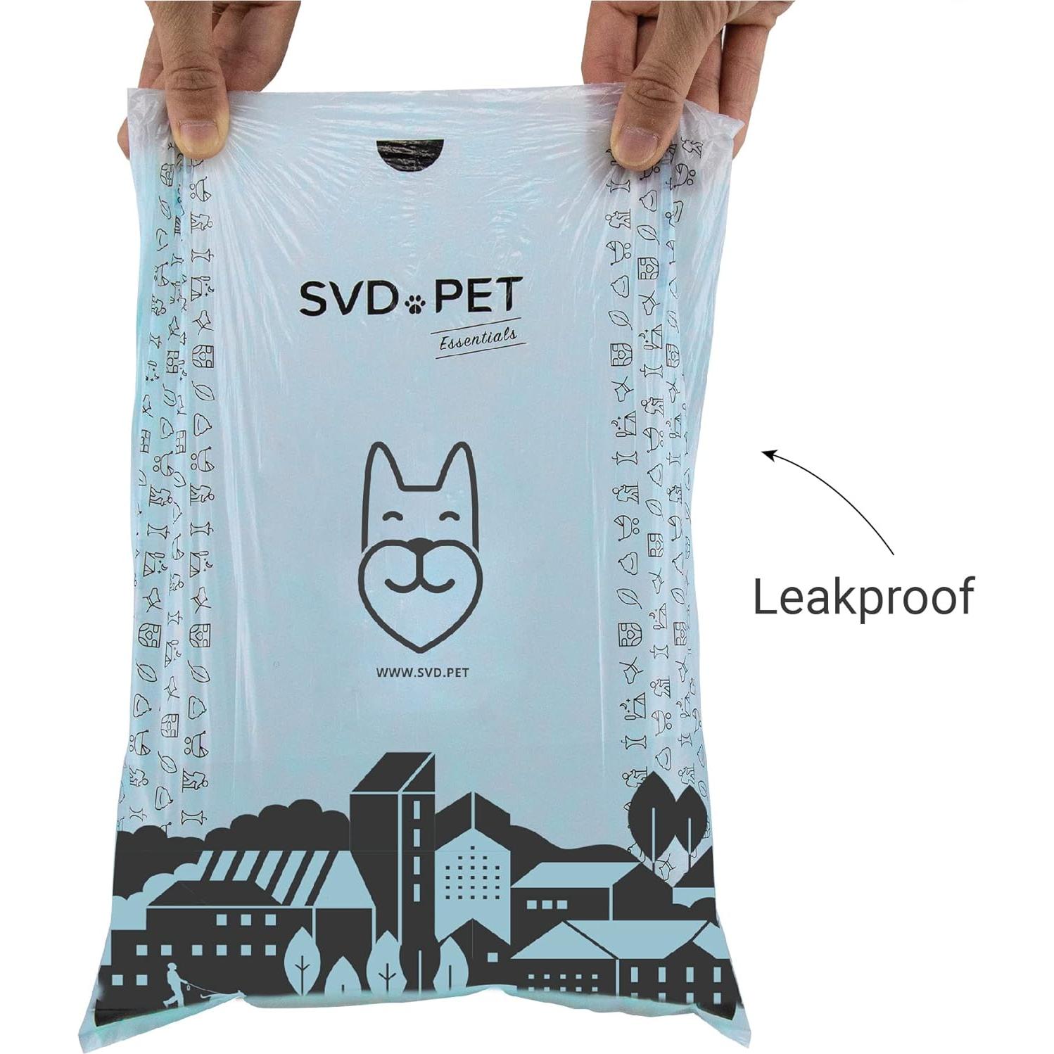 SVD.PET Dog Poop Bags, 120 Unscented Doggie Poo Bags, with Waste Bag Holder, Extra Thick With 100% Leak-Proof Guarantee (8 Rolls, 120 count)