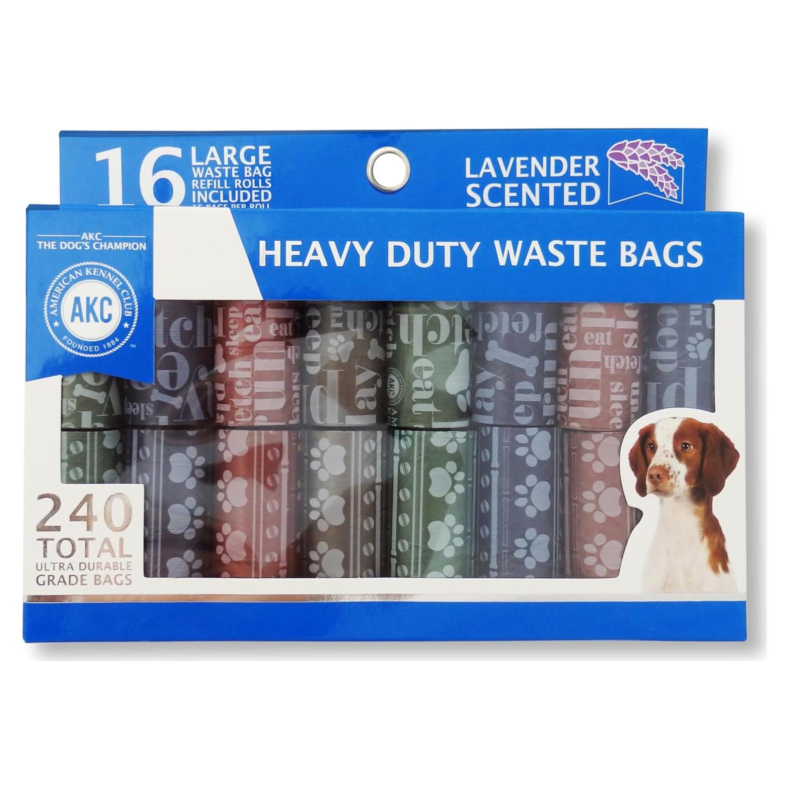 Bolsas de Desechos para Perros AKC - 240 Bolsas Aroma Lavanda