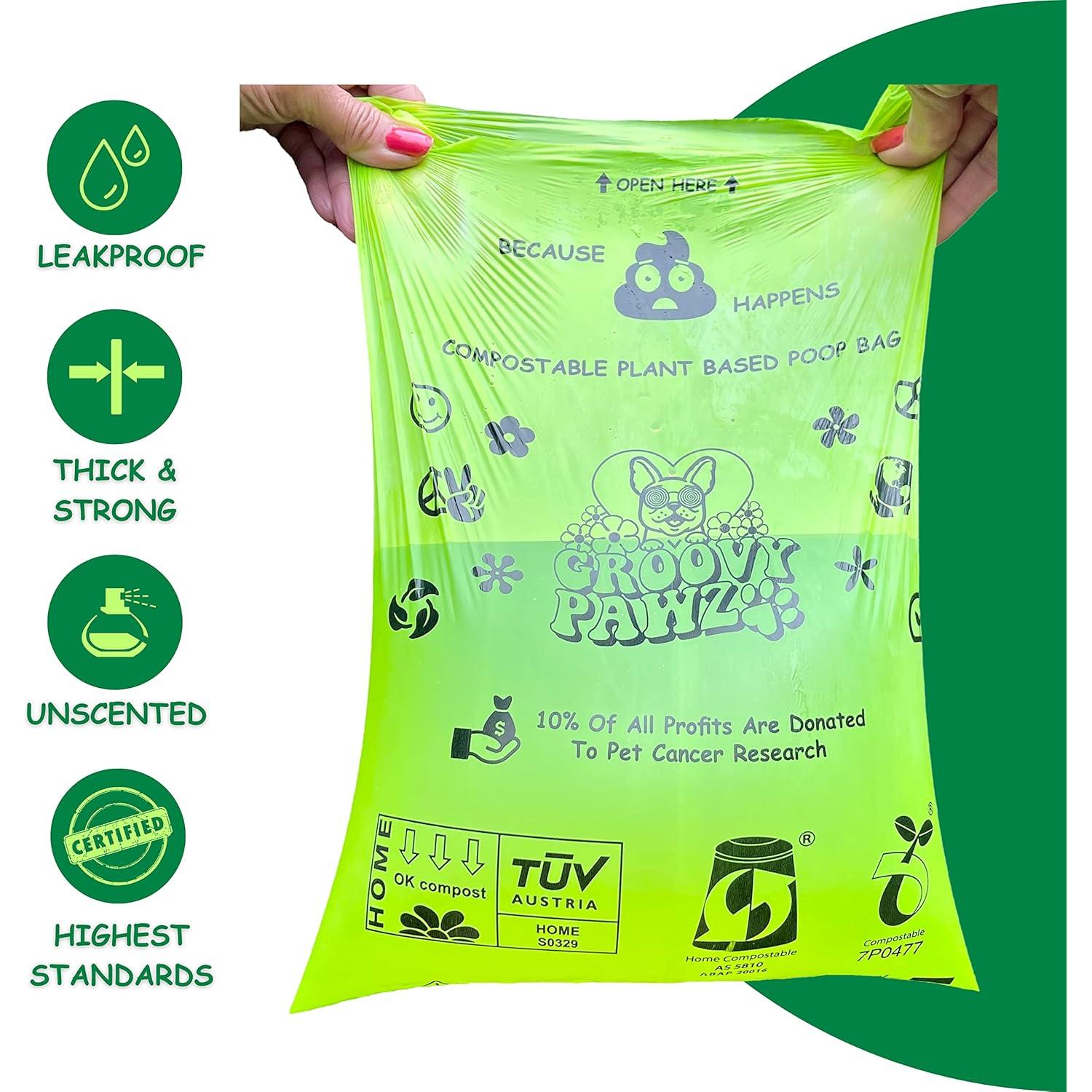 Bolsas de Poop Compostables Groovy Pawz 120 Unidades Ecológicas