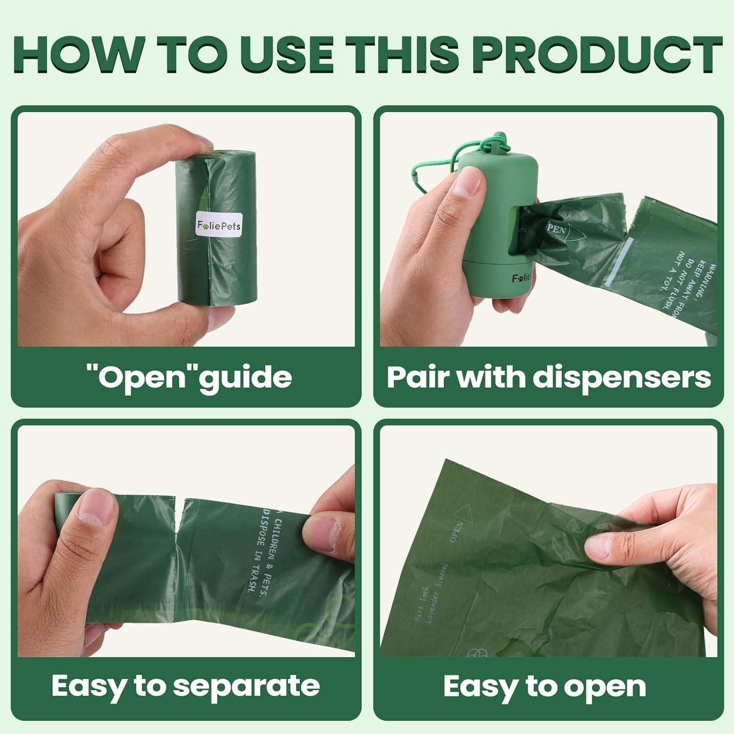 Bolsas de Excremento para Perros FoliePets 270 Cuentas 23x33 cm