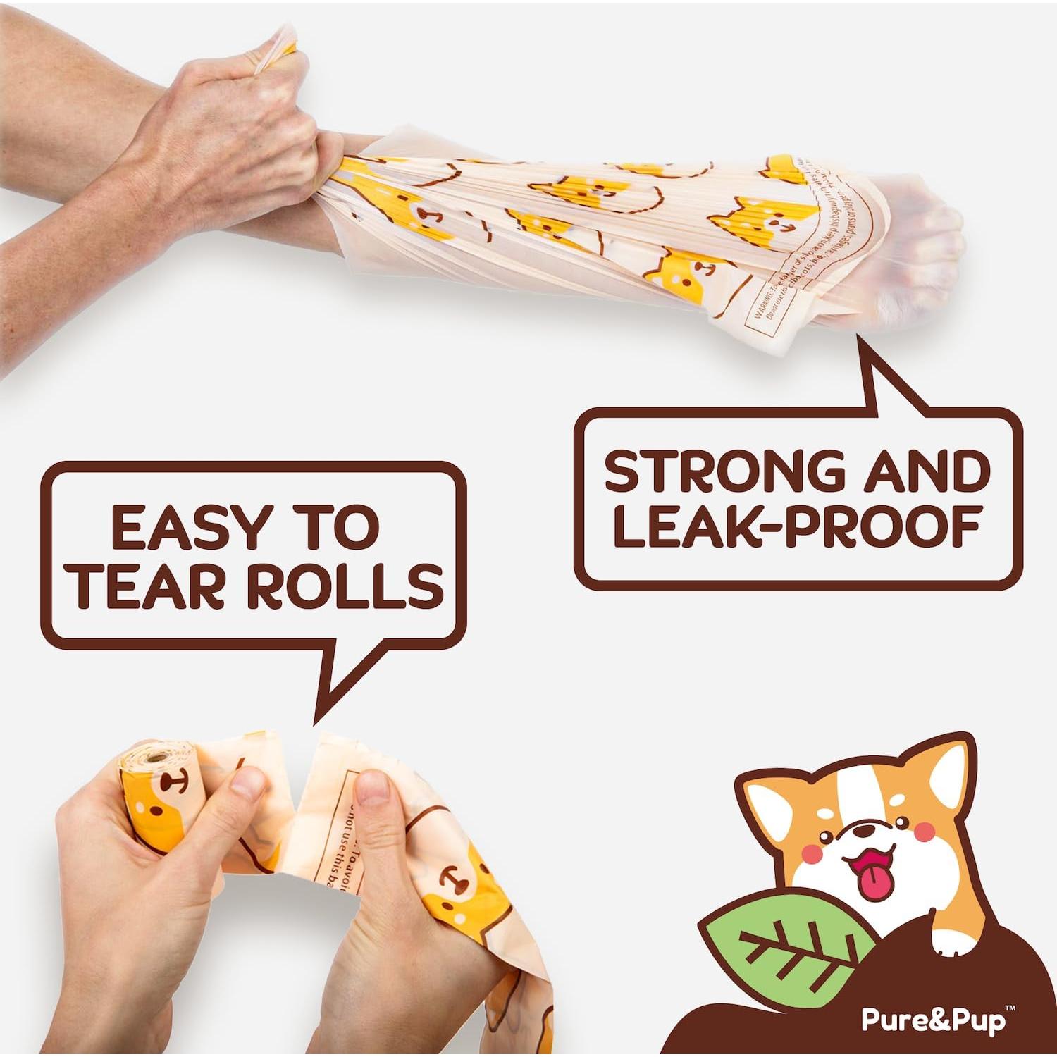 Bolsas de Poop Compostables Pure & Pup - 270 Unidades