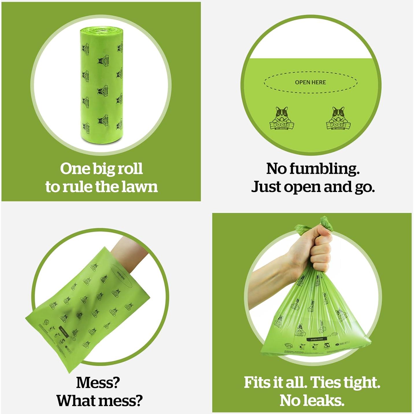 Bolsas Compostables Pogi Extra Grandes 300 Unidades 22.86x34.29cm