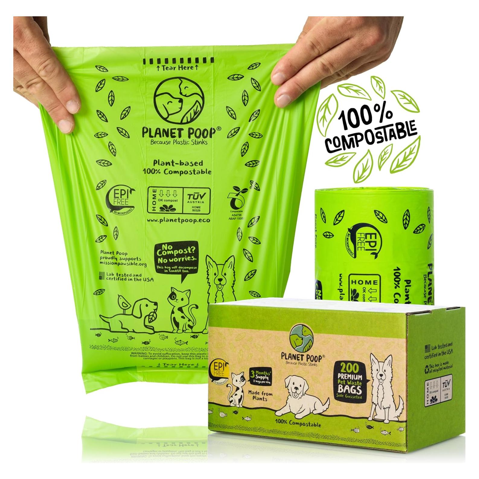 Bolsas Compostables para Desechos de Perro Planet Poop 200 Unidades