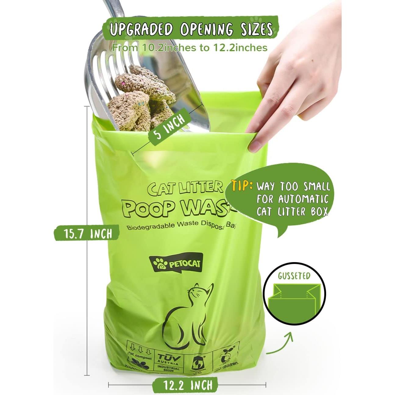 Bolsas de Arena para Gatos PETOCAT 100% Biodegradables 100 Unidades