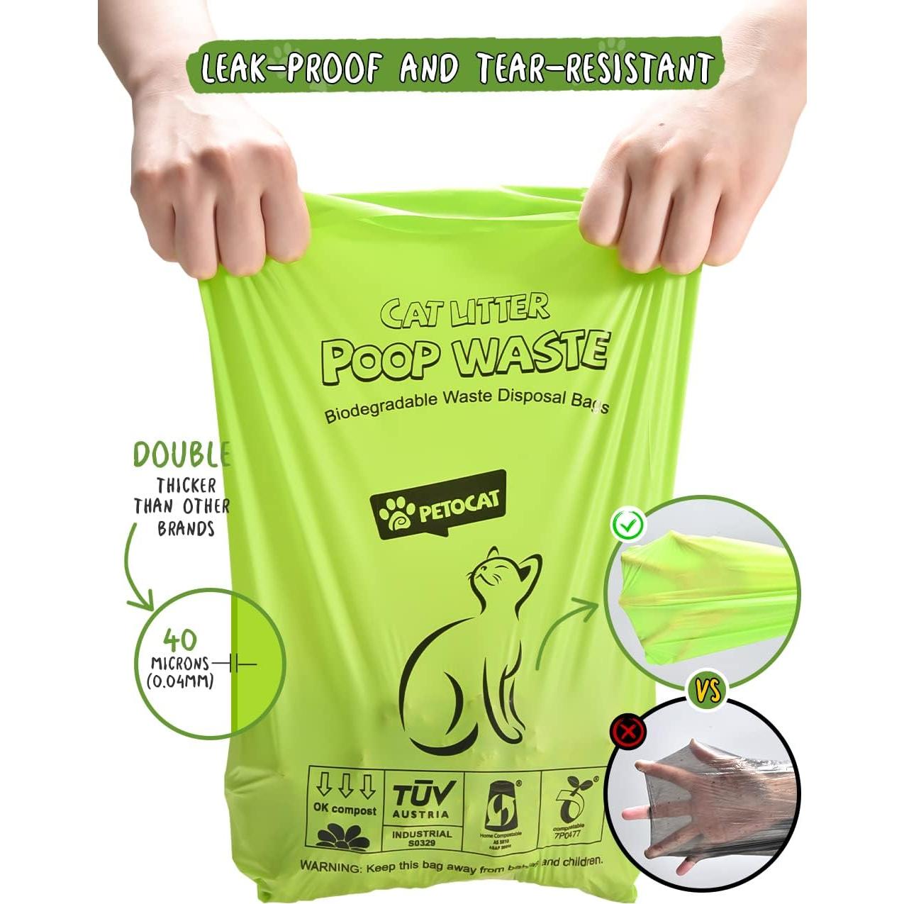 Bolsas de Arena para Gatos PETOCAT 100% Biodegradables 100 Unidades