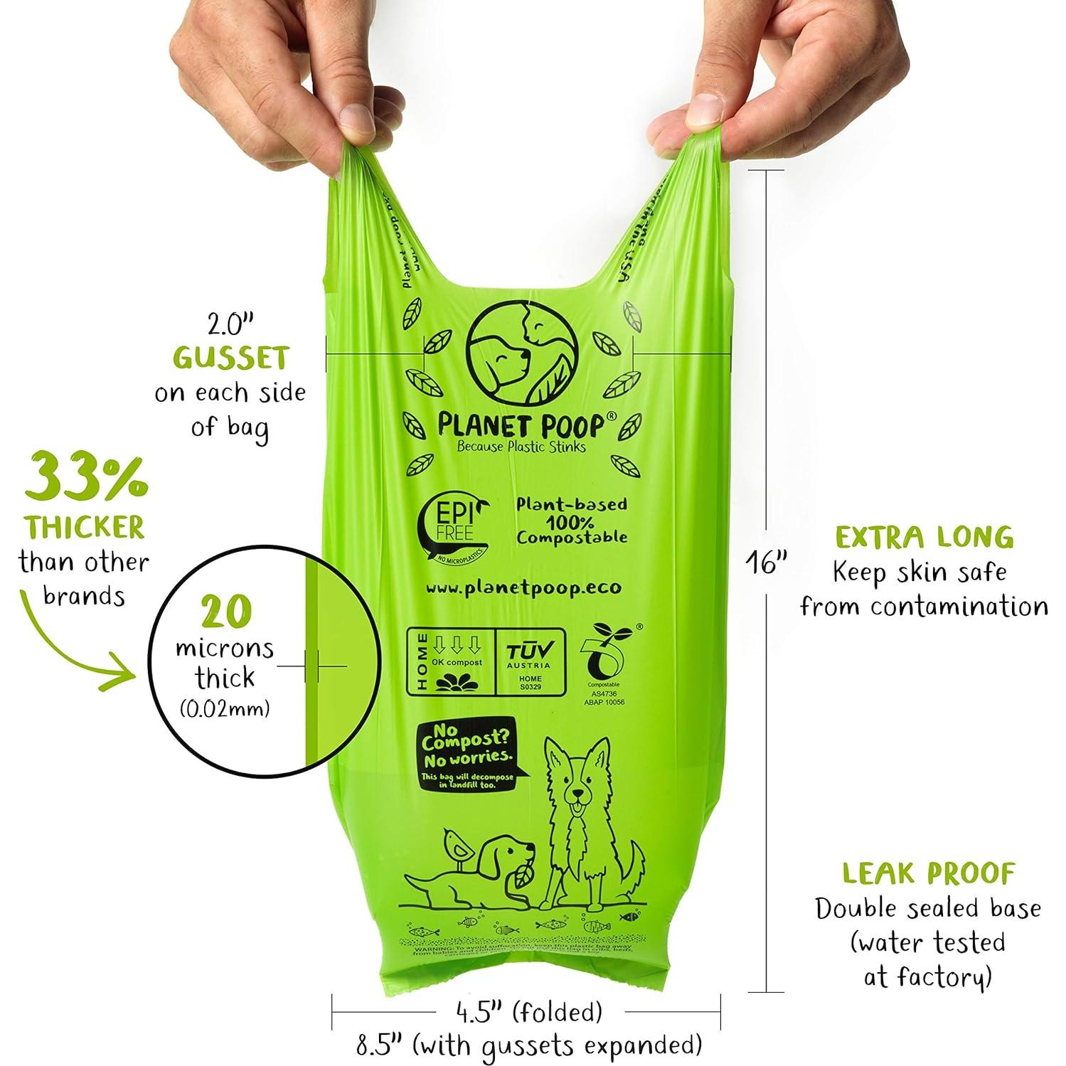 Bolsas de Basura Compostables para Perros Planet Poop 120 Unidades