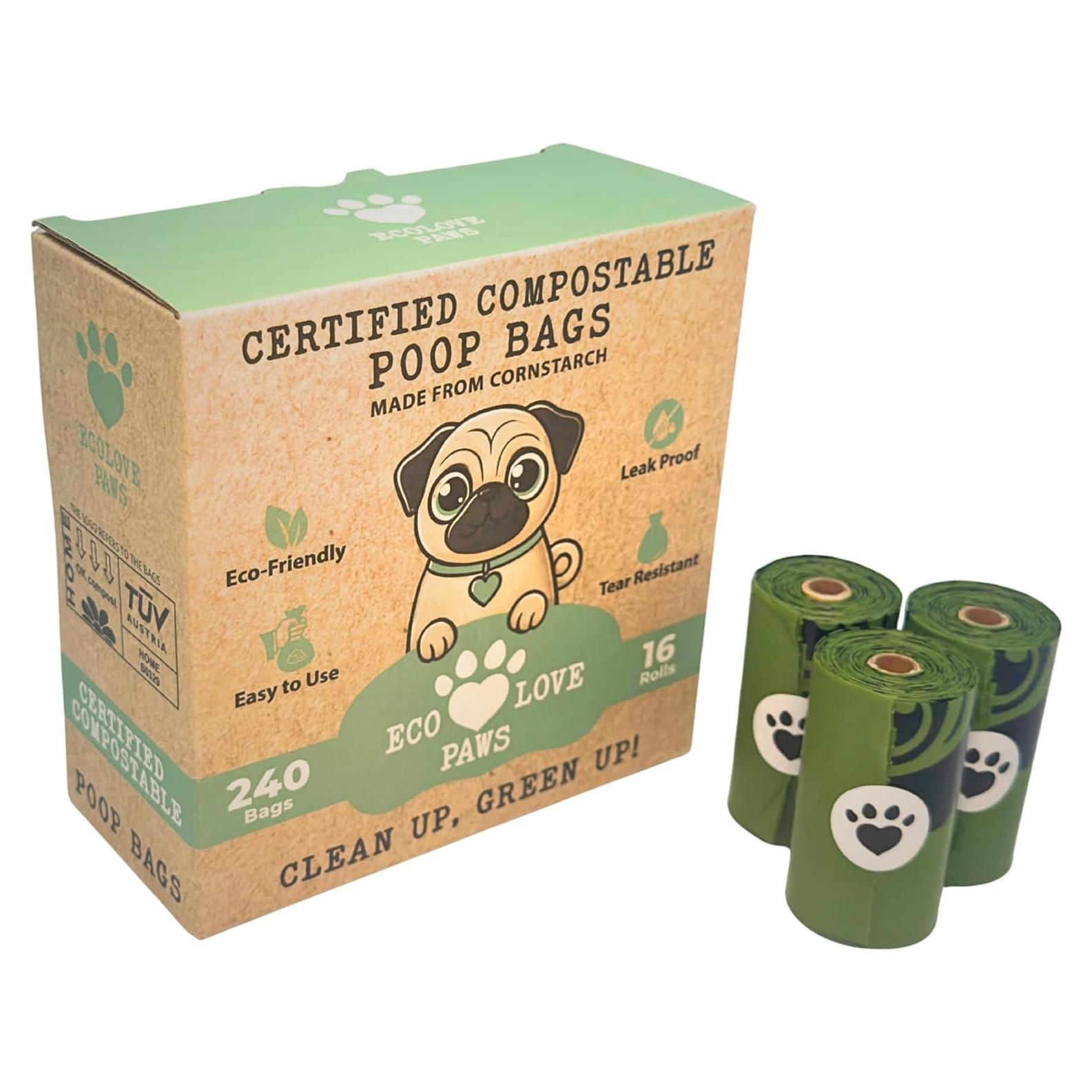 Bolsas de Excremento Compostables ECOLOVE PAWS 240 Unidades