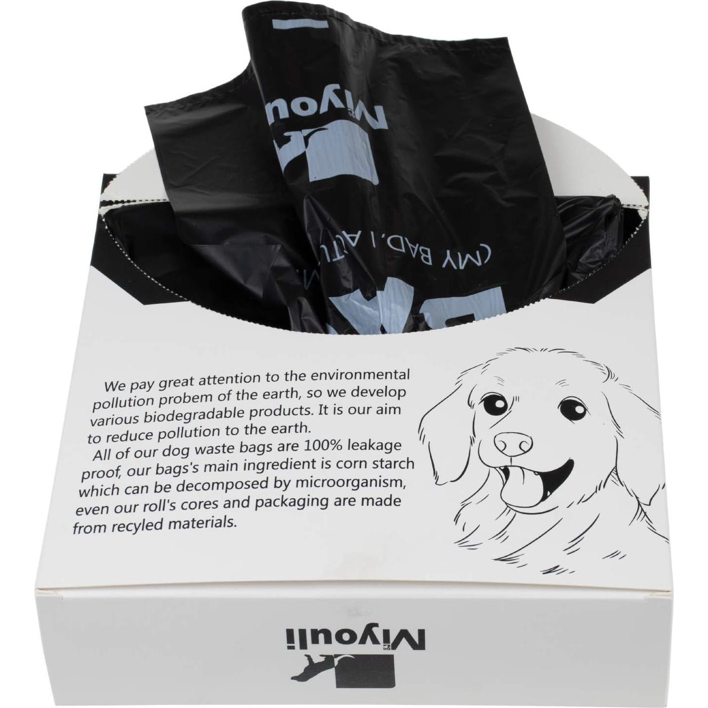 300 Bolsas de Desechos para Mascotas Miyouli Negras Ecológicas