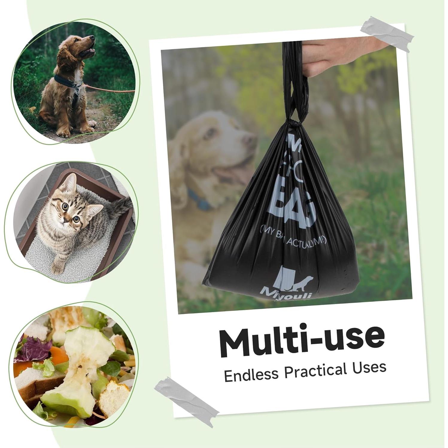 300 Bolsas de Desechos para Mascotas Miyouli Negras Ecológicas