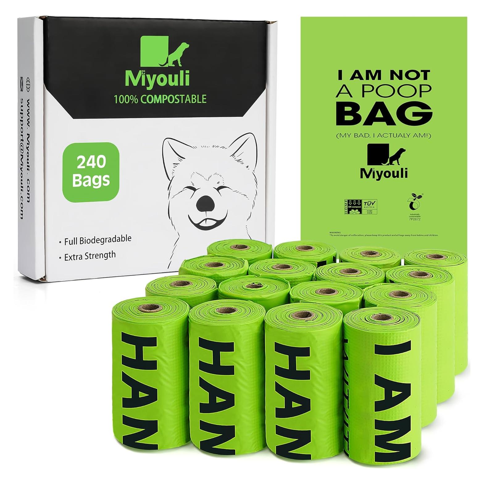 Bolsas Compostables para Perros Miyouli 240 Unidades Sin Olor