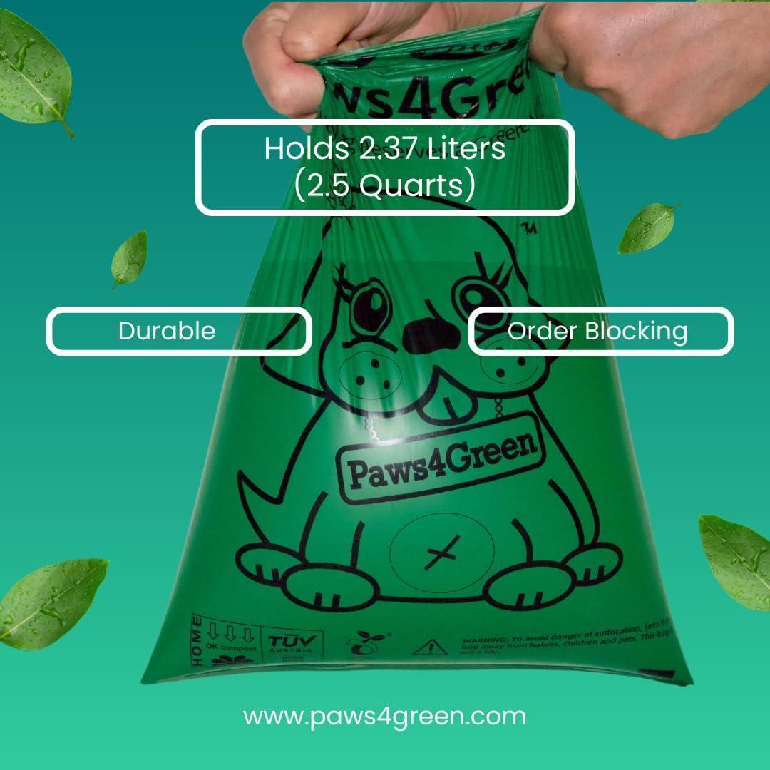 Bolsas de Excremento Compostables Paws4Green 270 Conteo 20 Micrones