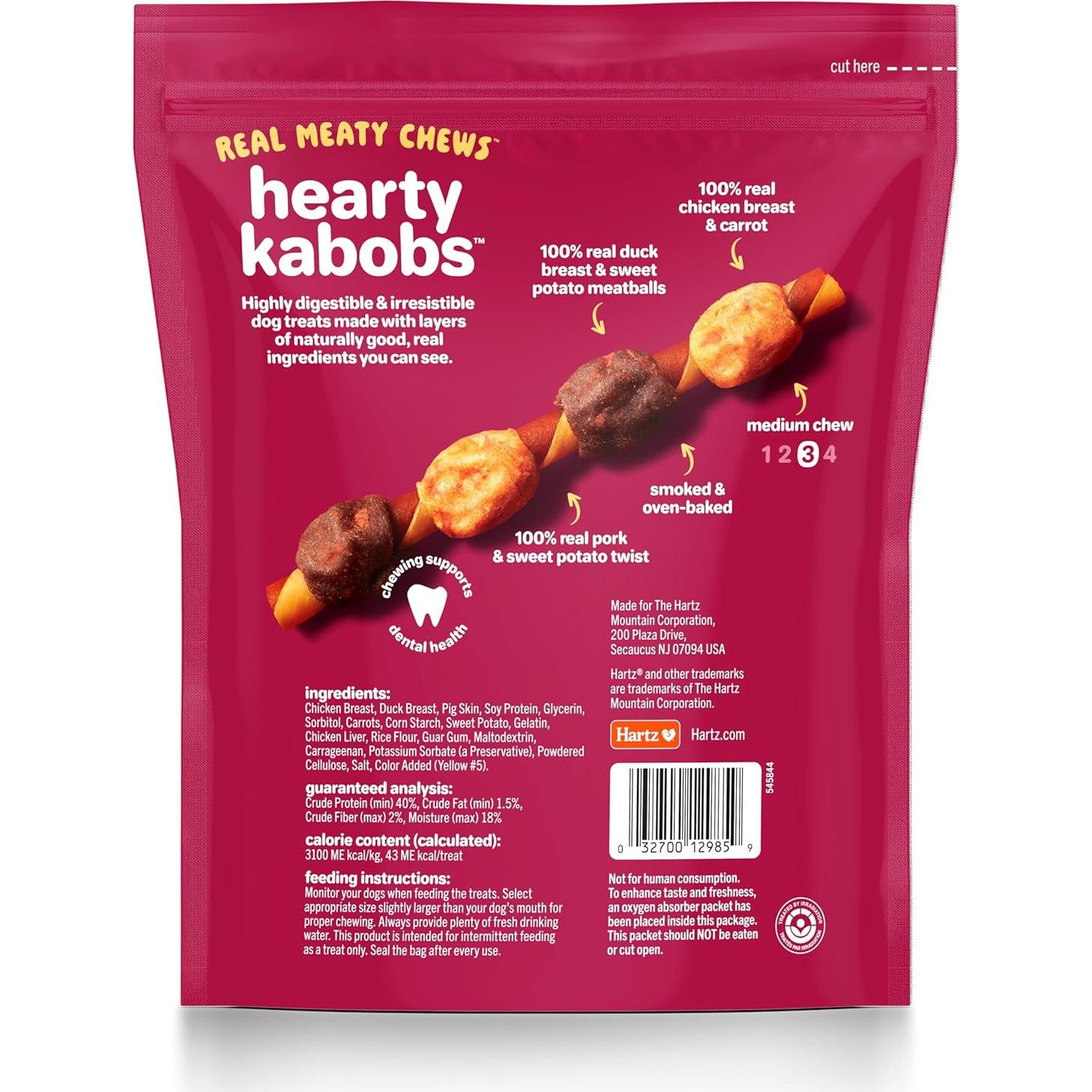 Golosinas para Perros Hartz Oinkies Hearty Kabob 18 Unidades