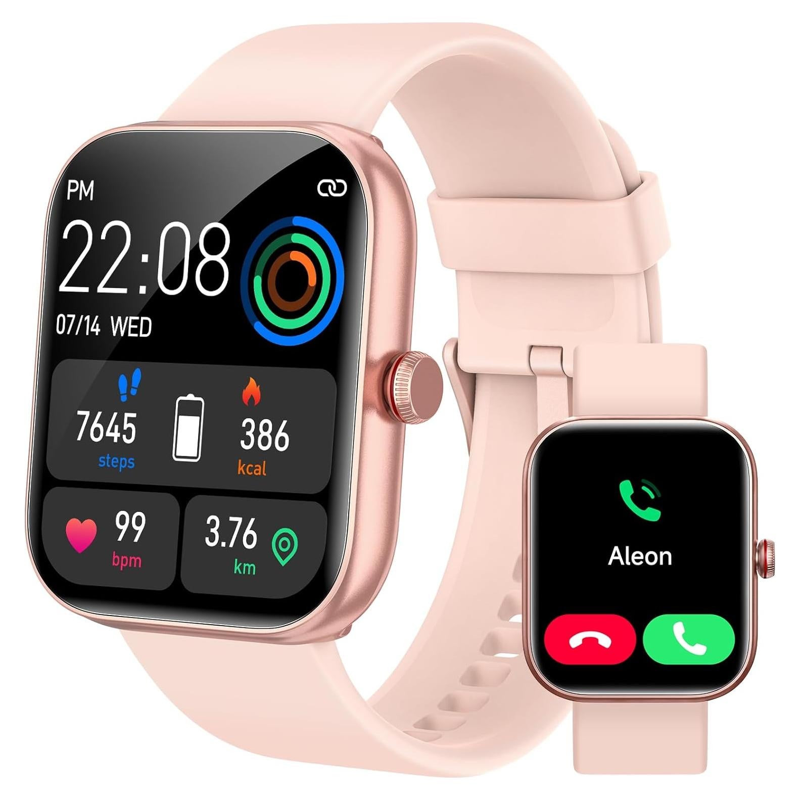 Reloj Inteligente Yoever IDW20 Rosa Bluetooth con Alexa