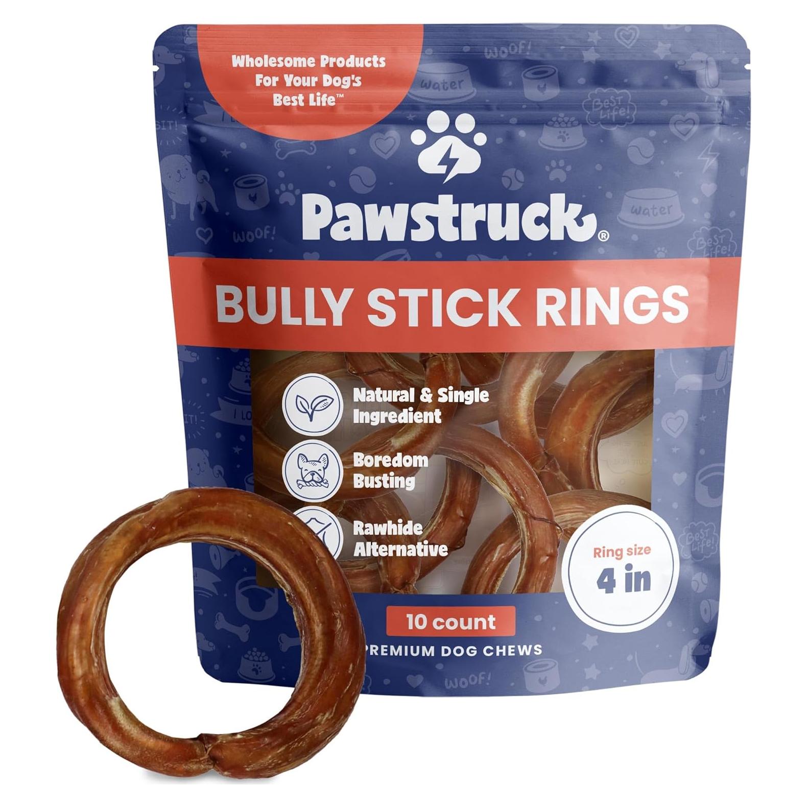 Anillos de Bully Stick 10 Unidades Pawstruck 100% Carne de Res