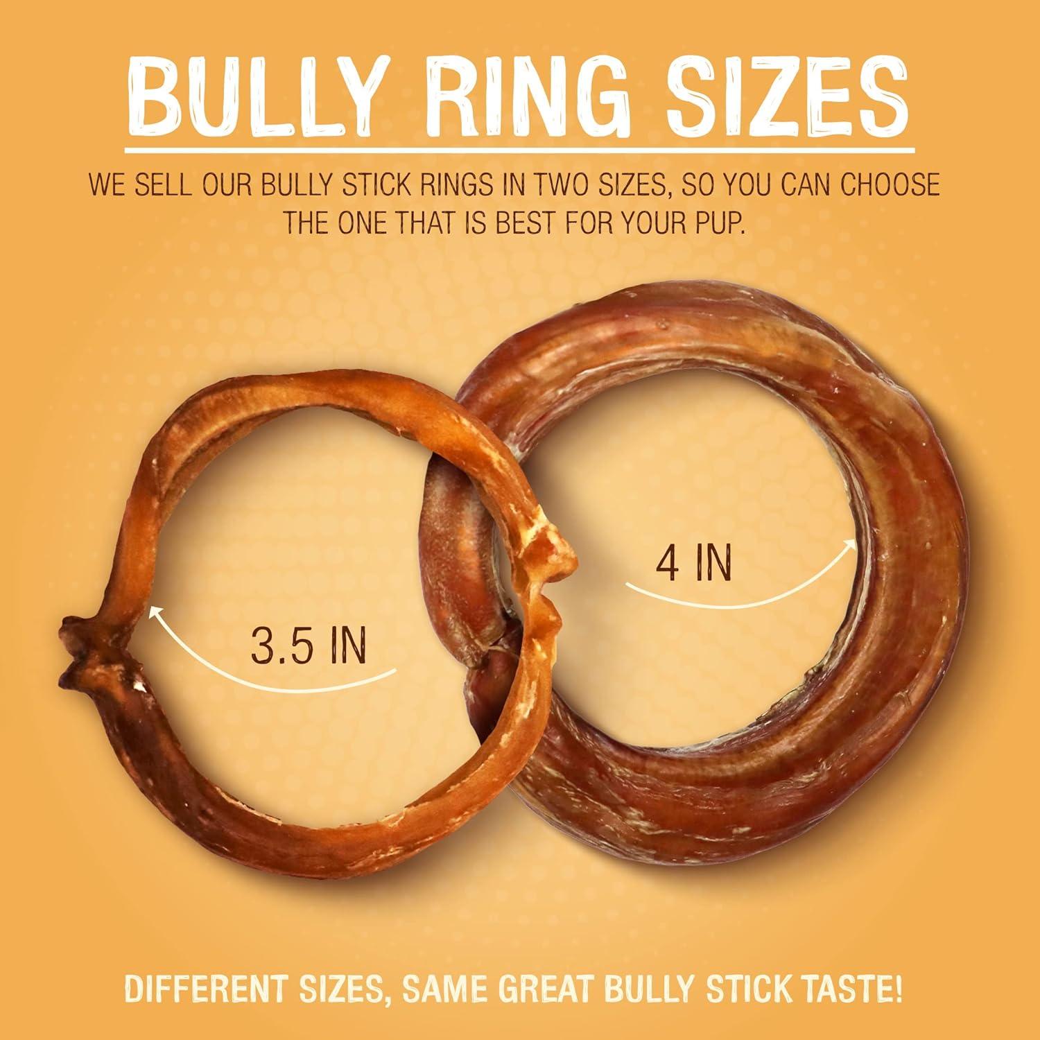 Anillos de Bully Stick 10 Unidades Pawstruck 100% Carne de Res