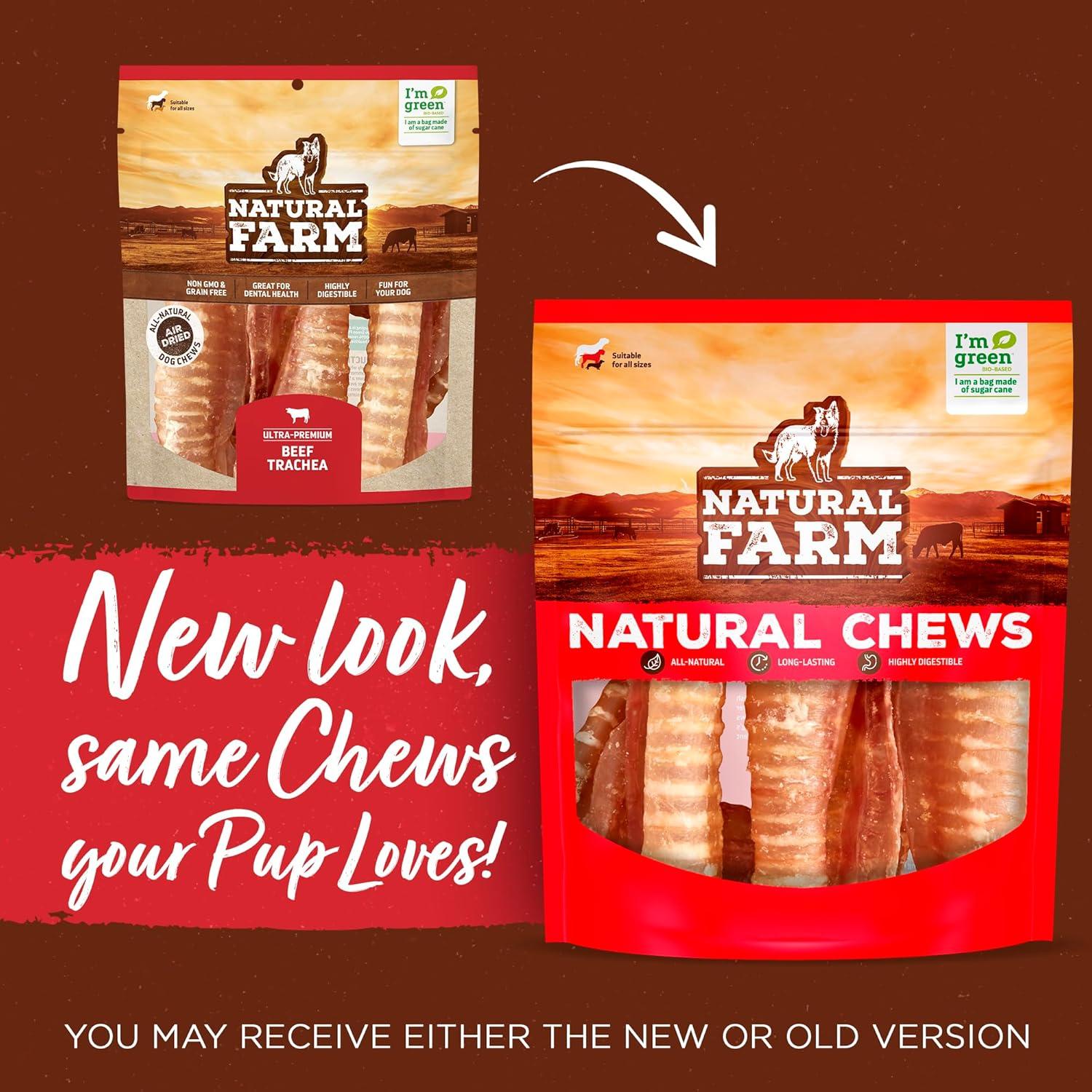 Tráqueas de Res Natural Farm 30.48 cm - 8 Paquete Masticables