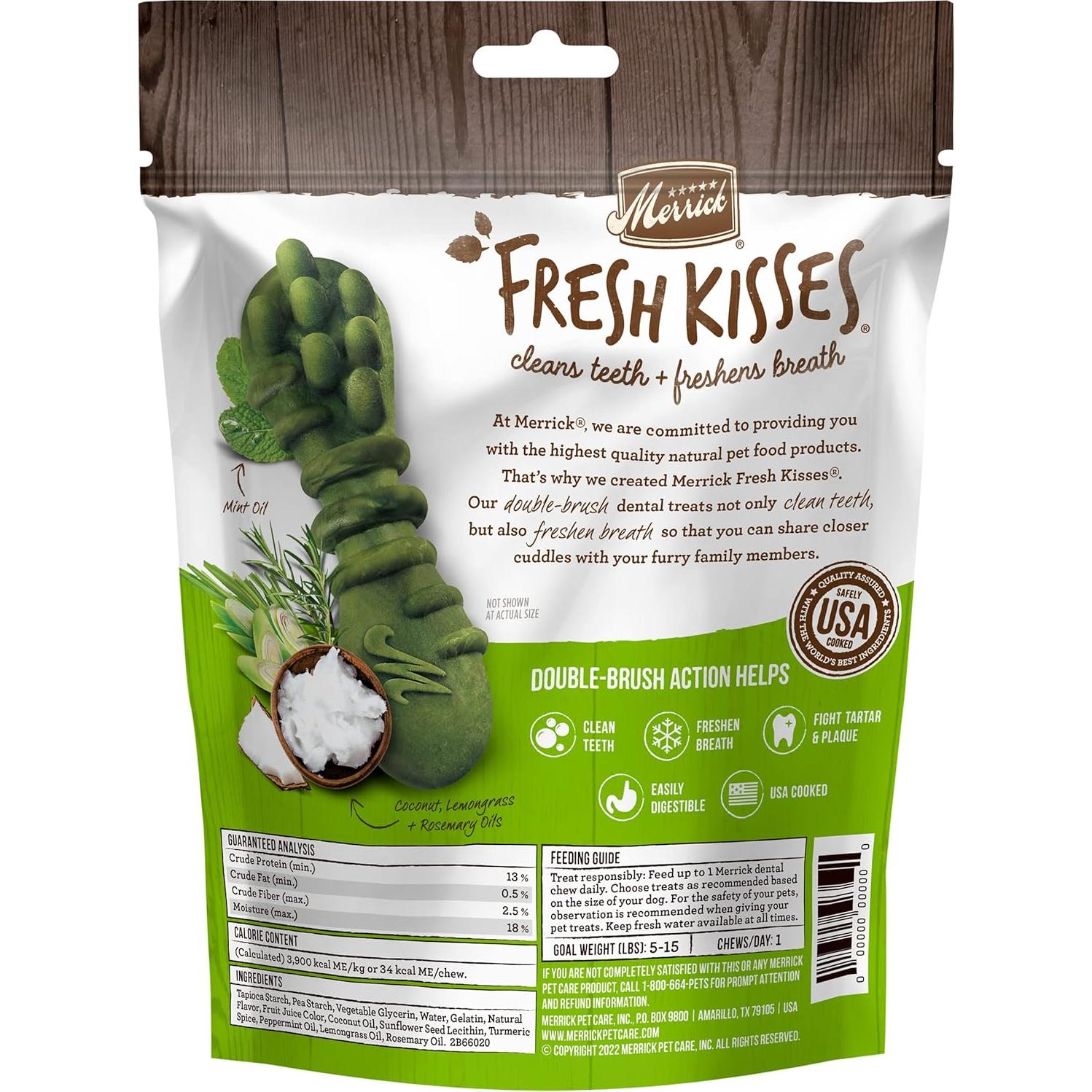 Masticables Dentales Merrick Fresh Kisses 33 Unidades 2-7 Kg