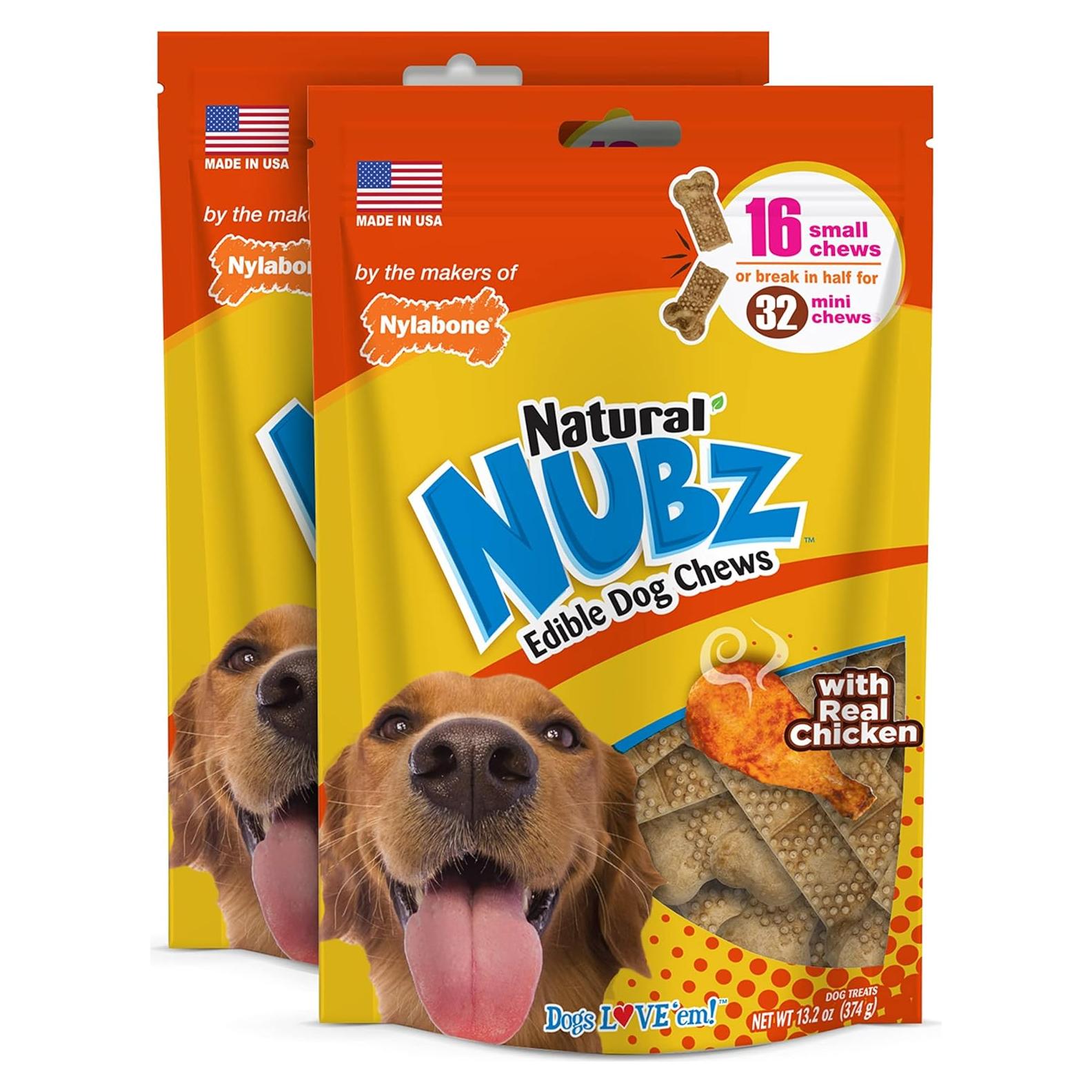 Premios Masticables Nylabone Natural Nubz Pollo 32 Unidades