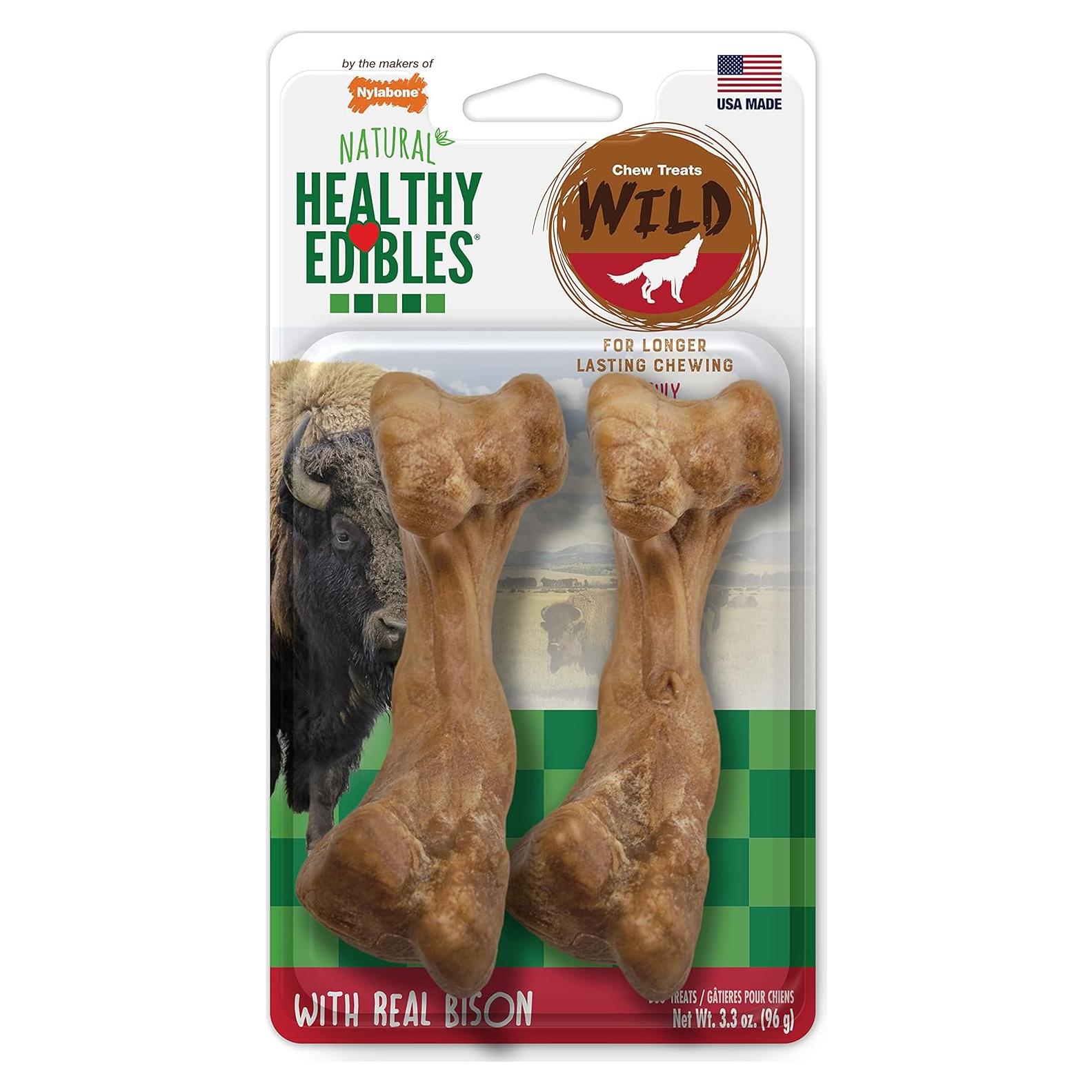 Premios para Perros Nylabone Healthy Edibles Bisonte 2 Unidades