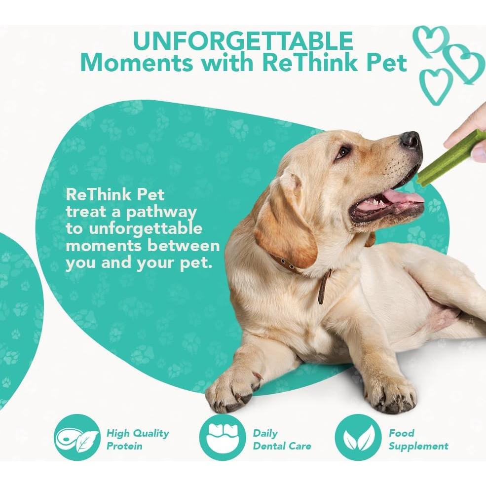 Palitos Dentales Veganos ReThink Pet - 3 Paquetes de 21 Palitos