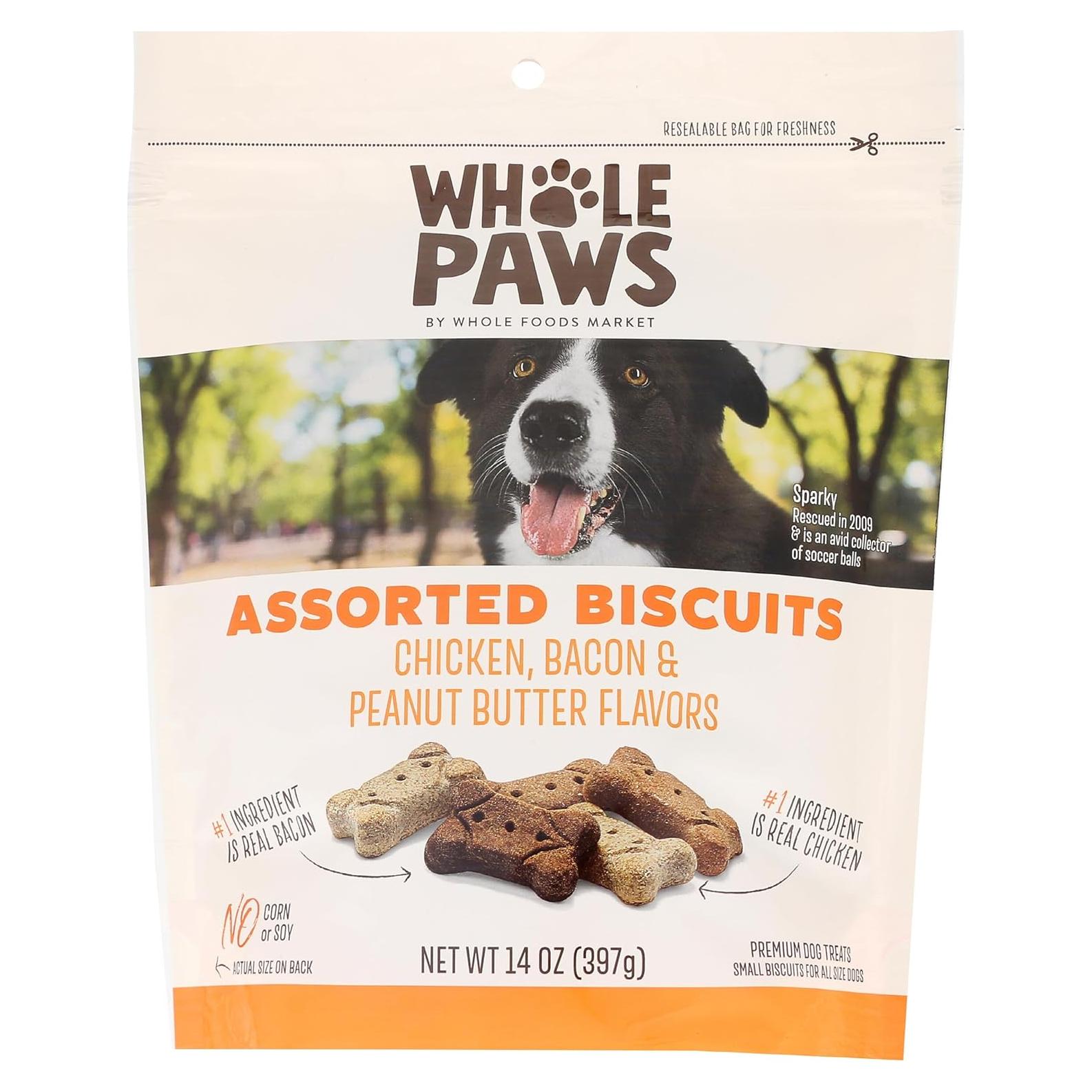 Galletas para Perros Whole Paws 396g - Pollo, Tocino, Mantequilla