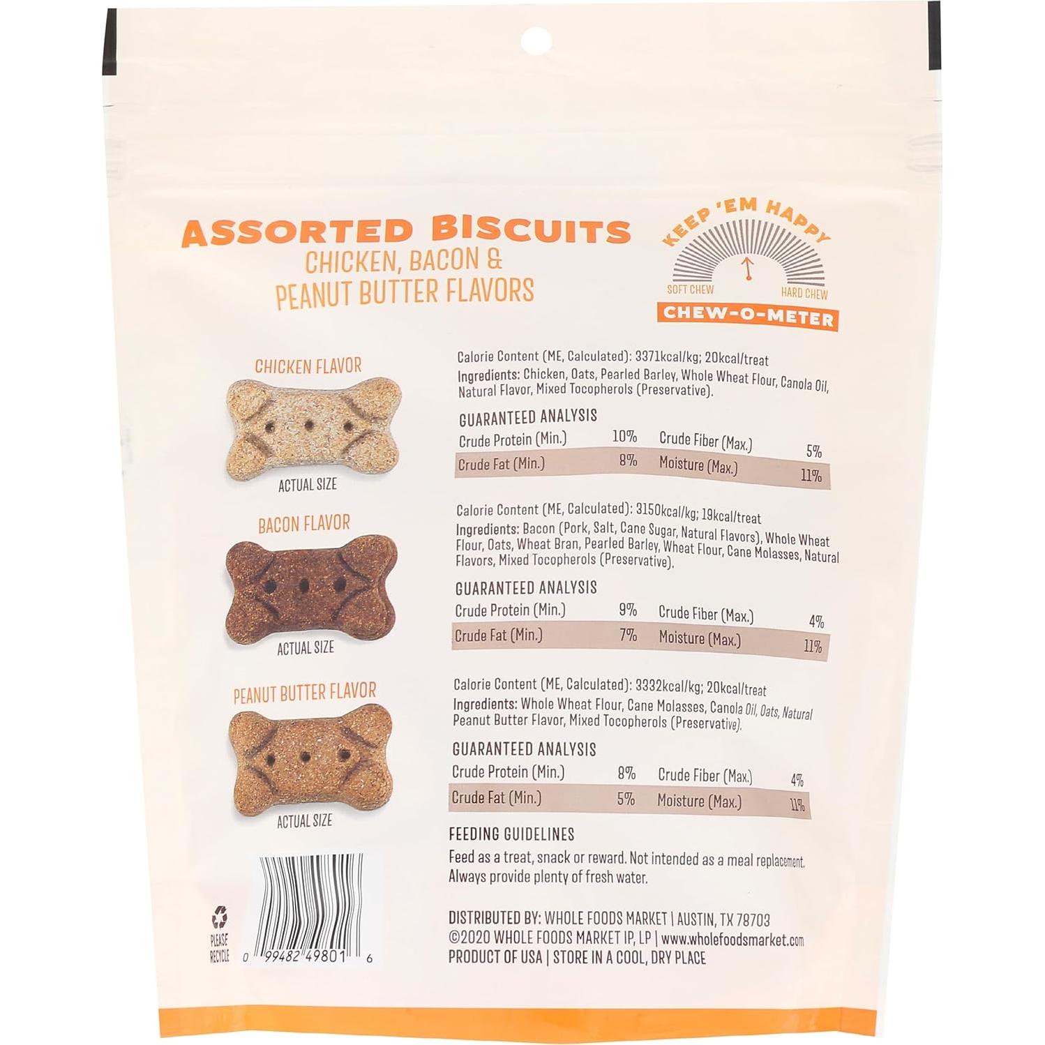 Galletas para Perros Whole Paws 396g - Pollo, Tocino, Mantequilla