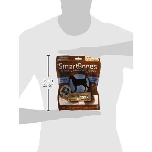 SmartBones Masticables Medianos Sin Piel con Mantequilla de Maní - Paquete de 4