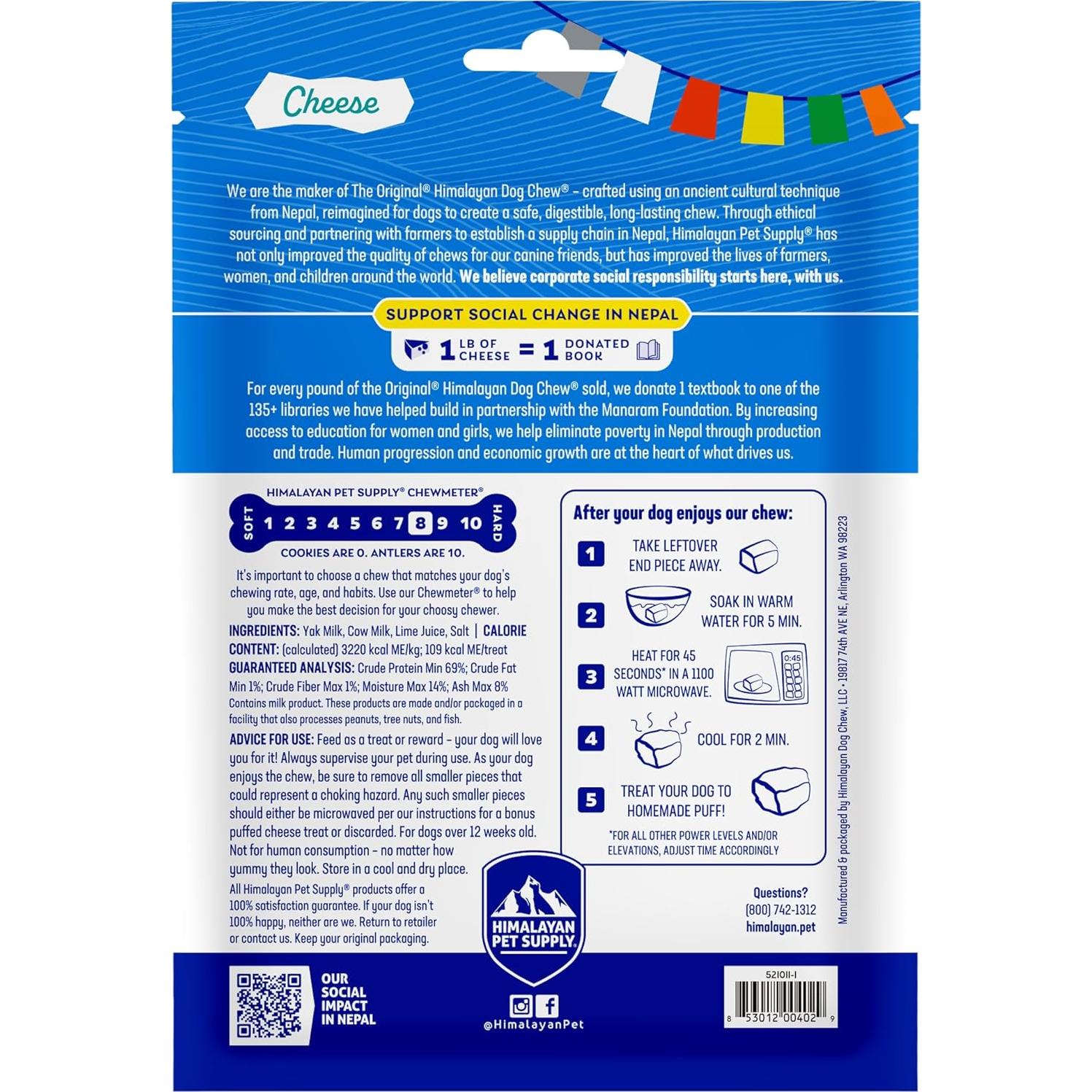 Himalayan Dog Chew Queso Original 3 Palitos 31 g para Perros