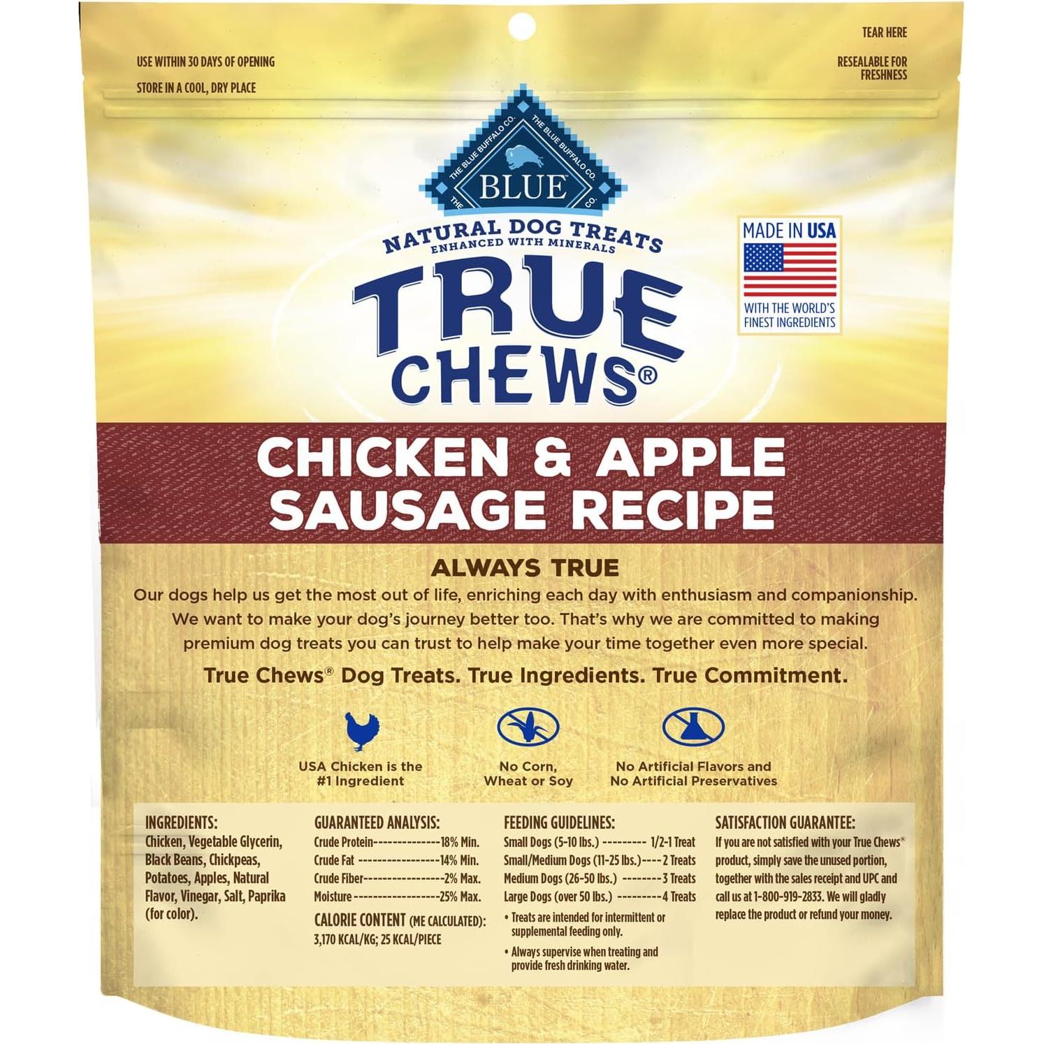 Golosinas Naturales para Perros Blue Buffalo 340g Pollo y Manzana