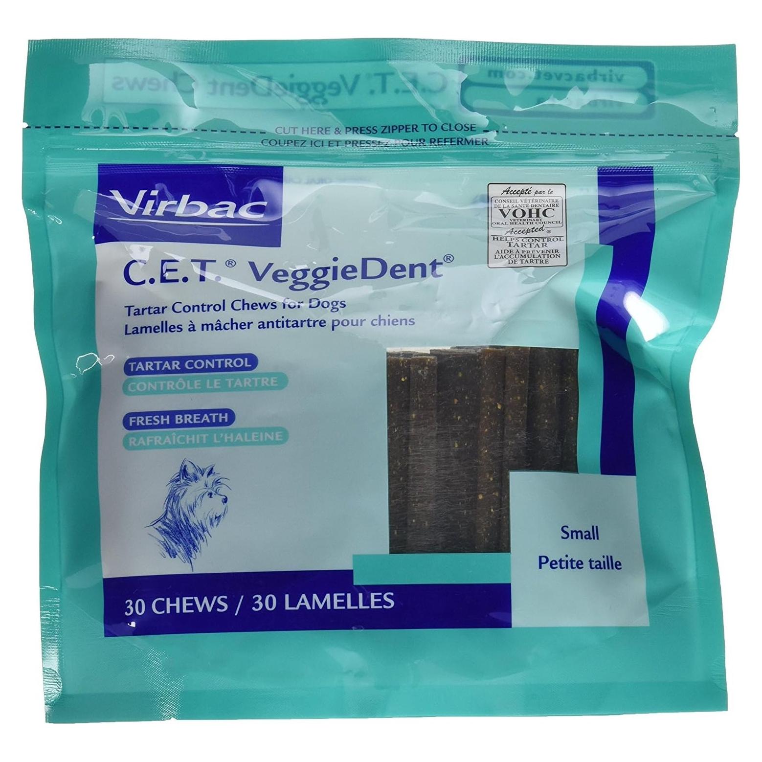 Masticables Dentales Veggiedent Virbac para Perros Pequeños 30 Unidades