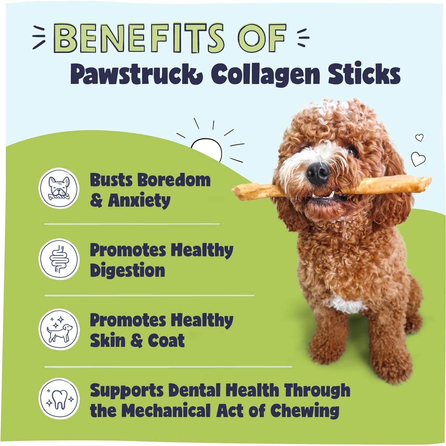 Palitos de Colágeno de Res Pawstruck 30 cm - 5 Unidades