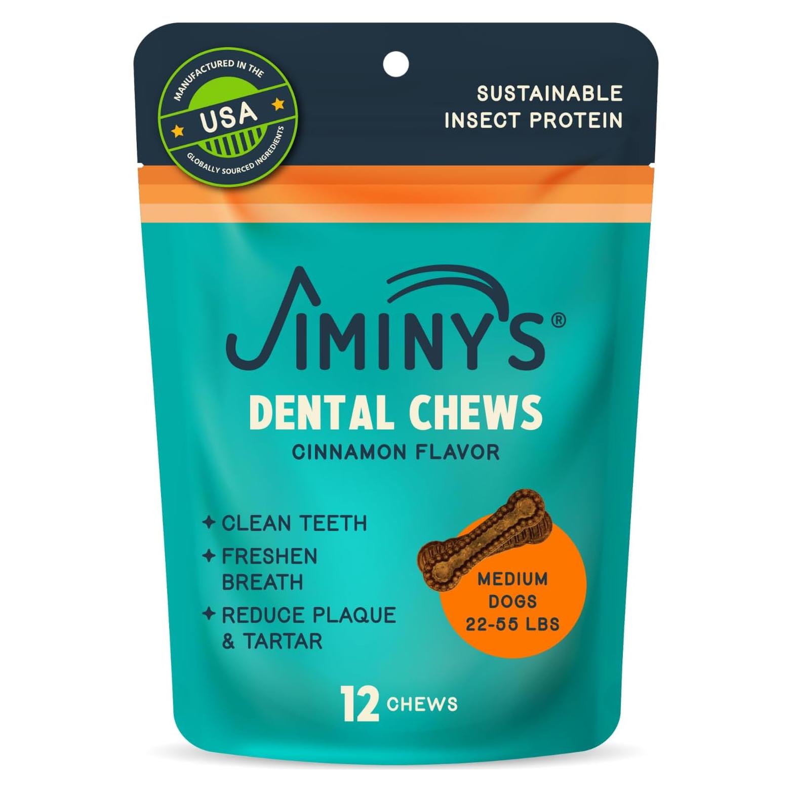 Masticables Dentales Jiminy's para Perros Pequeños, Canela, 20 Unidades