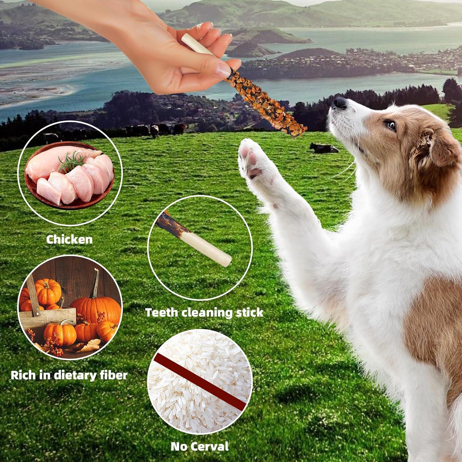 Golosinas Dentales para Perros HEYISME Pollo y Calabaza 400g