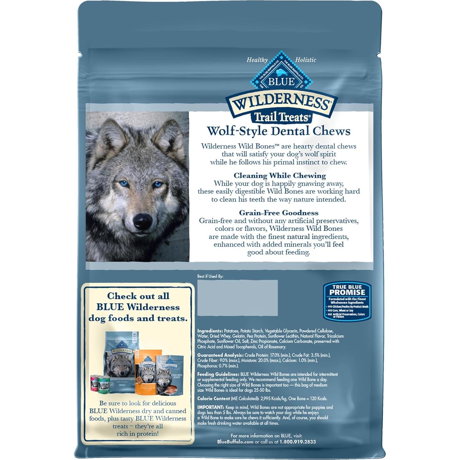 Golosinas Dentales Blue Buffalo Wilderness Medianas 27 oz