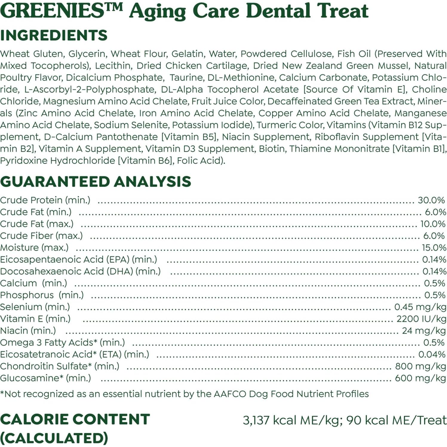 Golosinas Dentales Greenies para Perros Mayores 27 oz