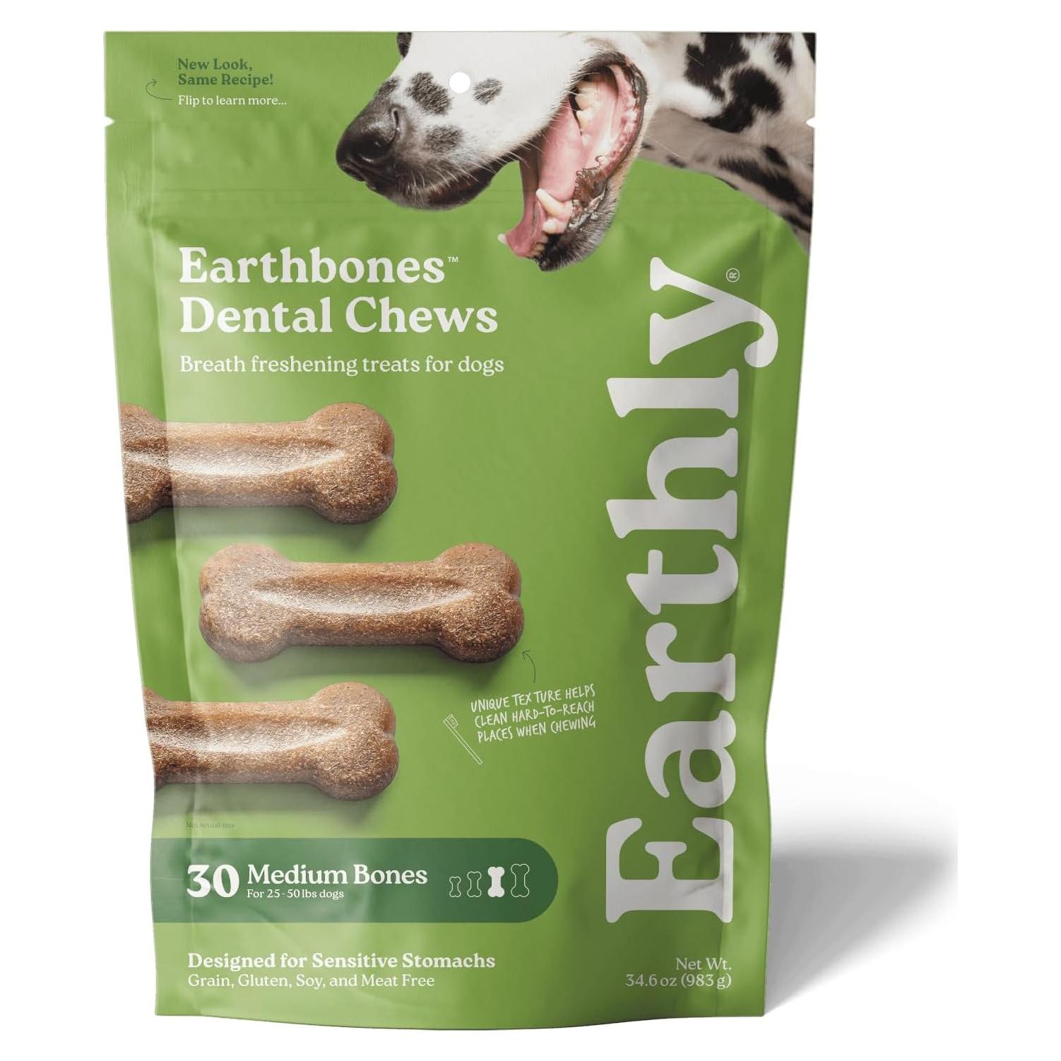 Masticables Dentales Earthbones para Perros 30 Huesos 9-23kg