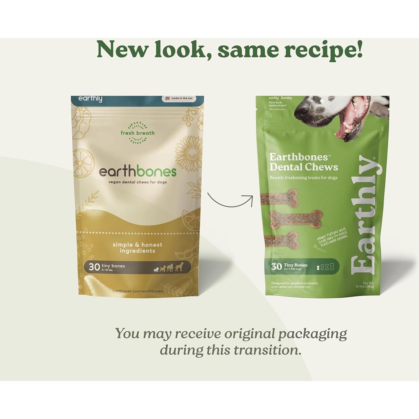 Masticables Dentales Earthbones para Perros 30 Huesos 9-23kg