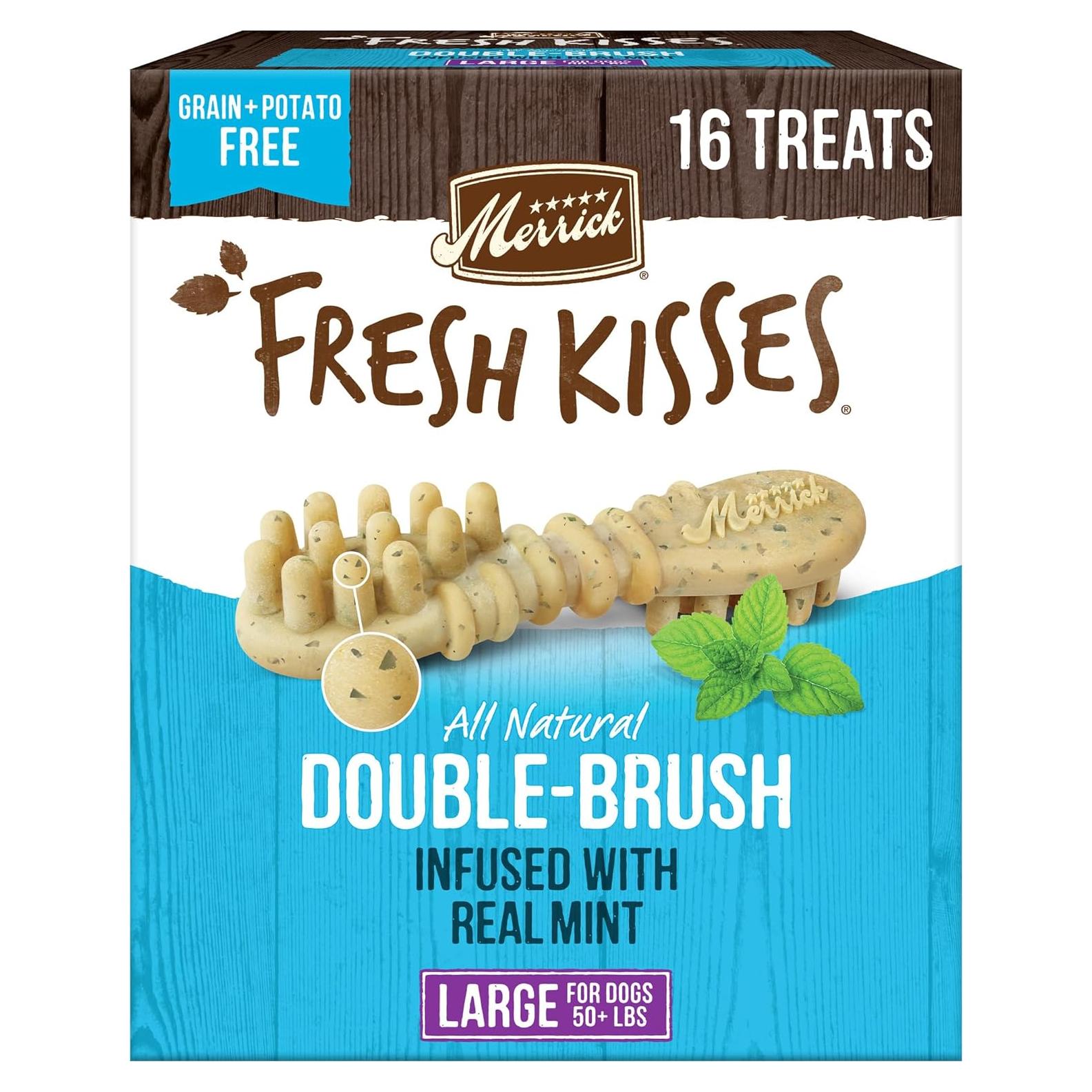 Masticables Dentales Merrick Fresh Kisses para Perros Grandes - 16 Unidades