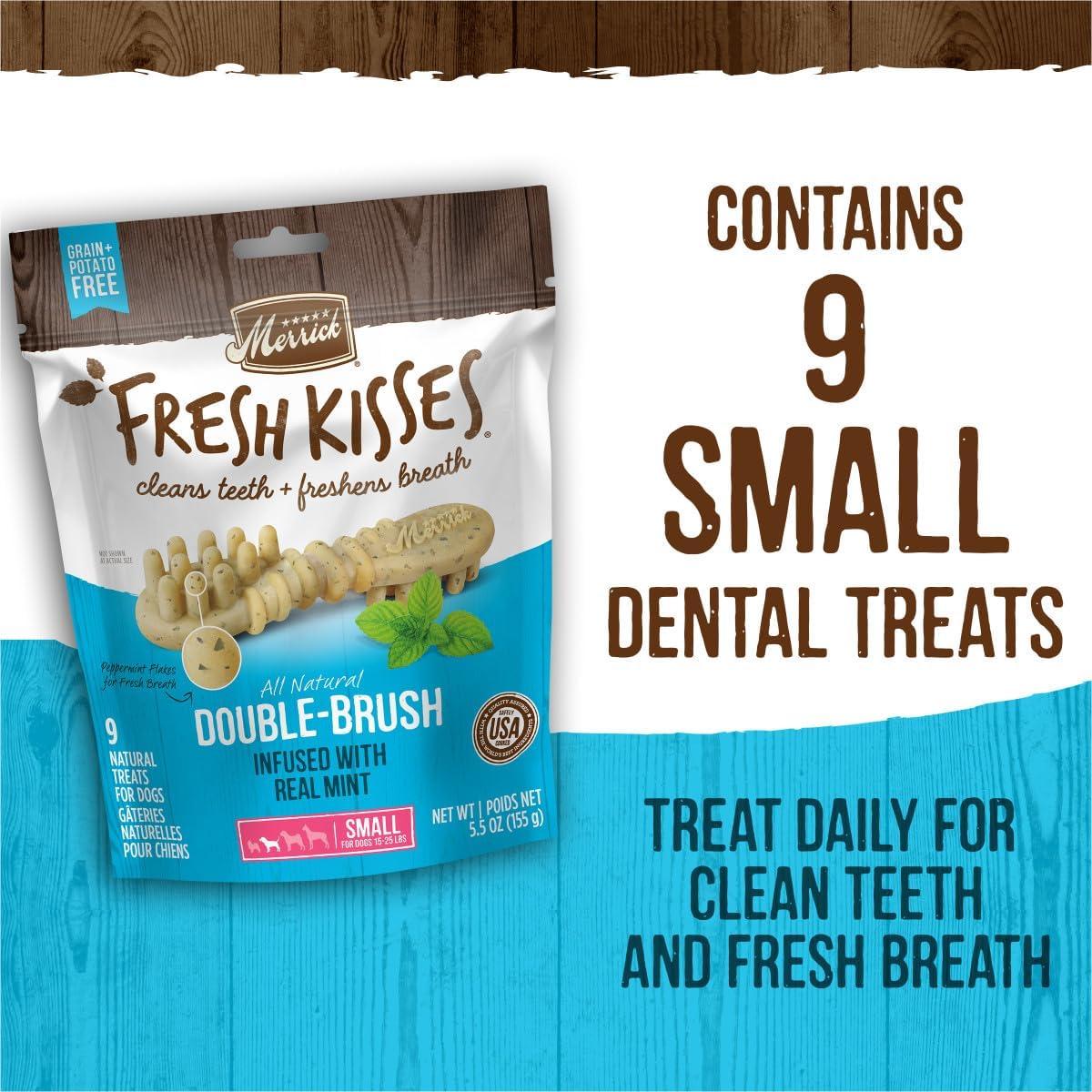 Masticables Dentales Merrick Fresh Kisses para Perros Pequeños 6.8-11.3 Kg - Caja de 36