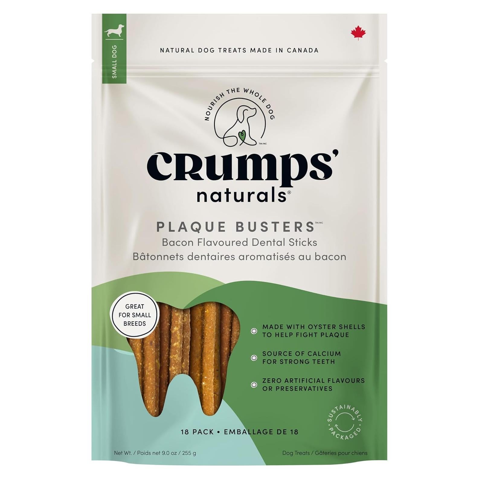 Galletas Dentales Naturales Crumps' Pbb Bacon 18 Unidades