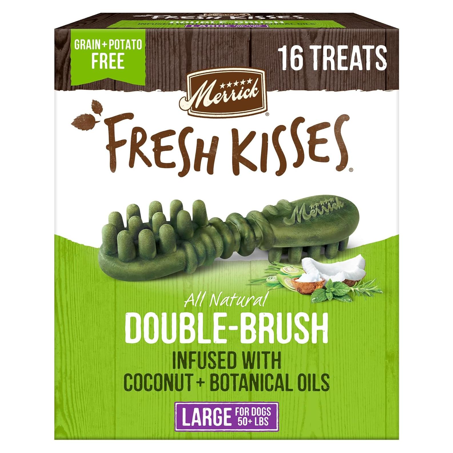 Masticables Dentales Merrick Fresh Kisses Para Perros Grandes 22.68 Kg - Caja 16 Unidades