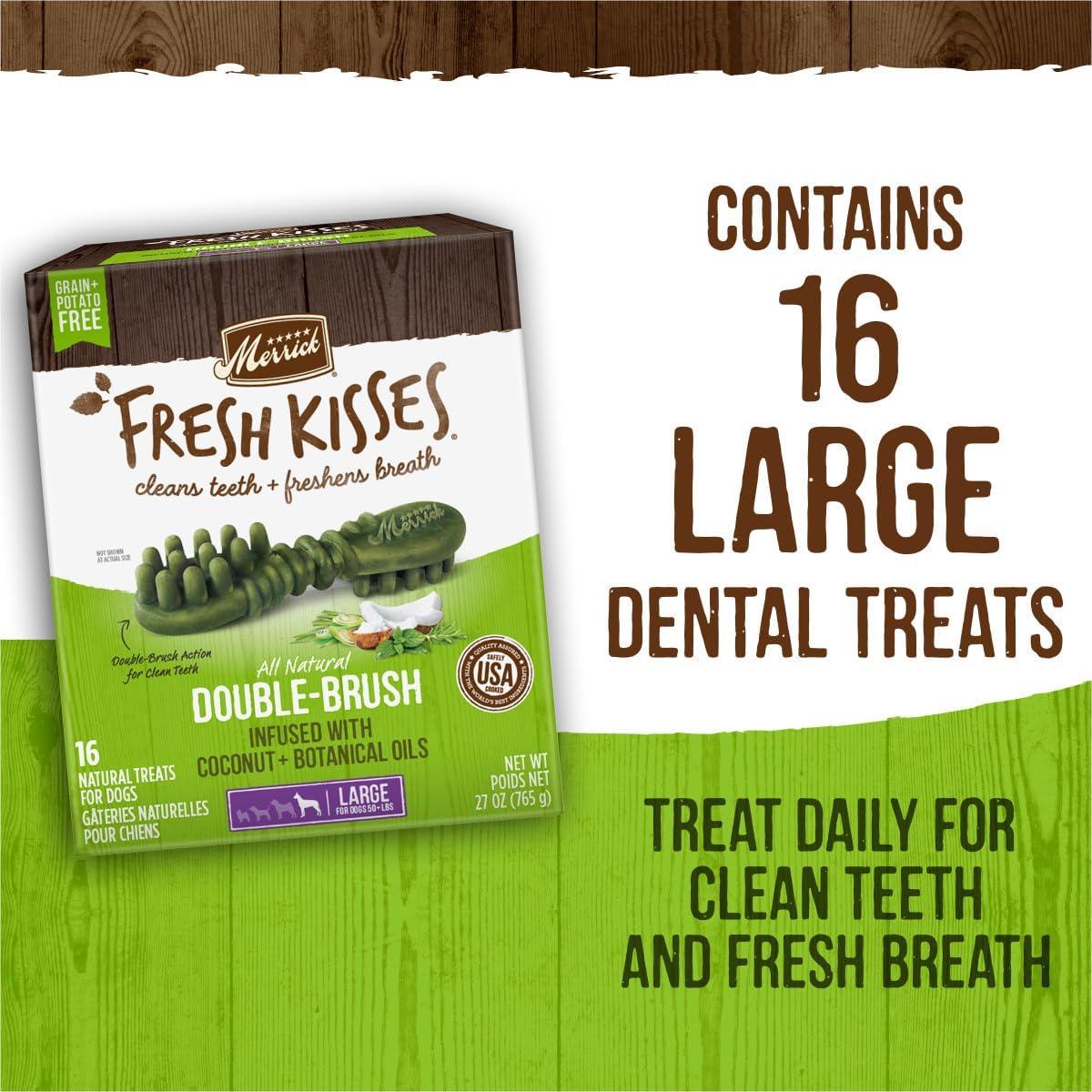 Masticables Dentales Merrick Fresh Kisses Para Perros Grandes 22.68 Kg - Caja 16 Unidades