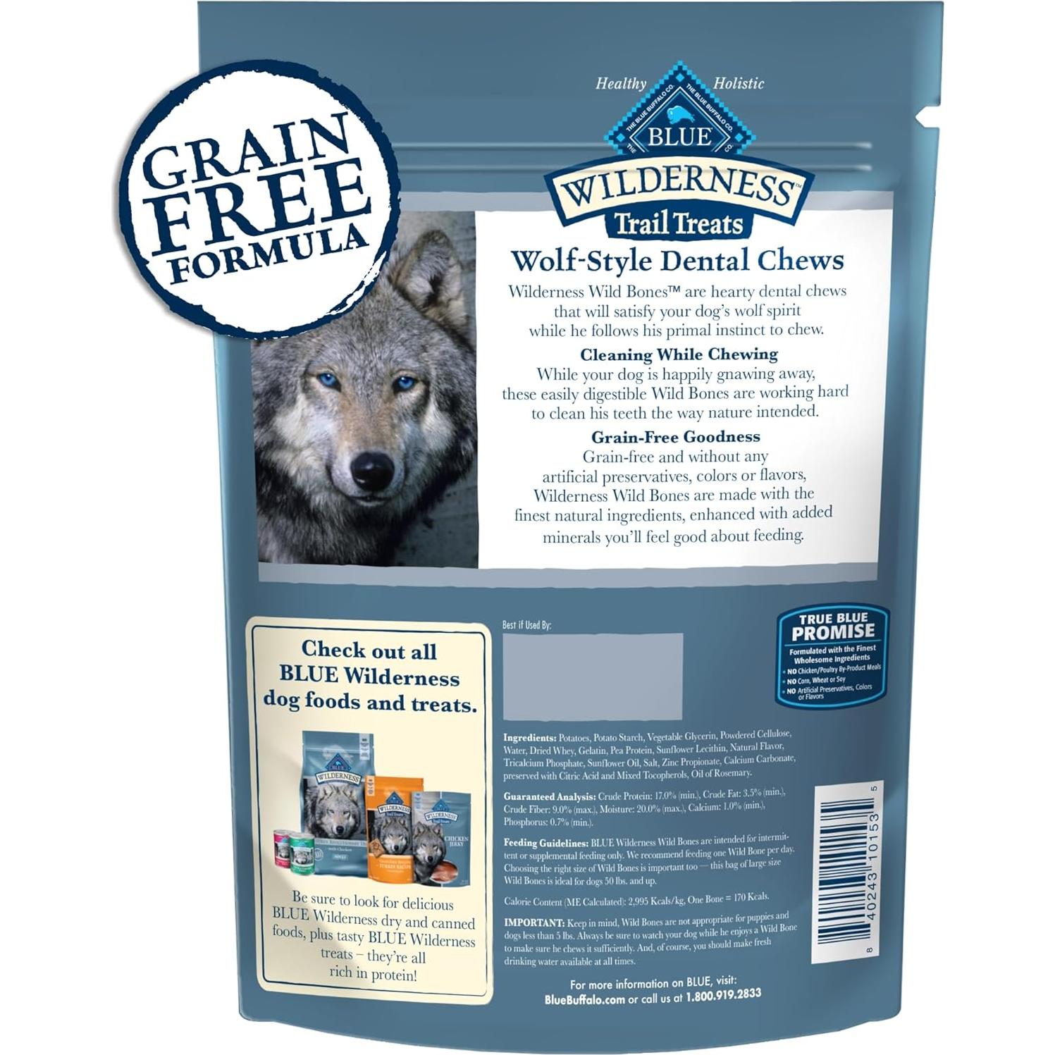 Huesos Salvajes Grandes Masticables Dentales Blue Buffalo 283.5 g