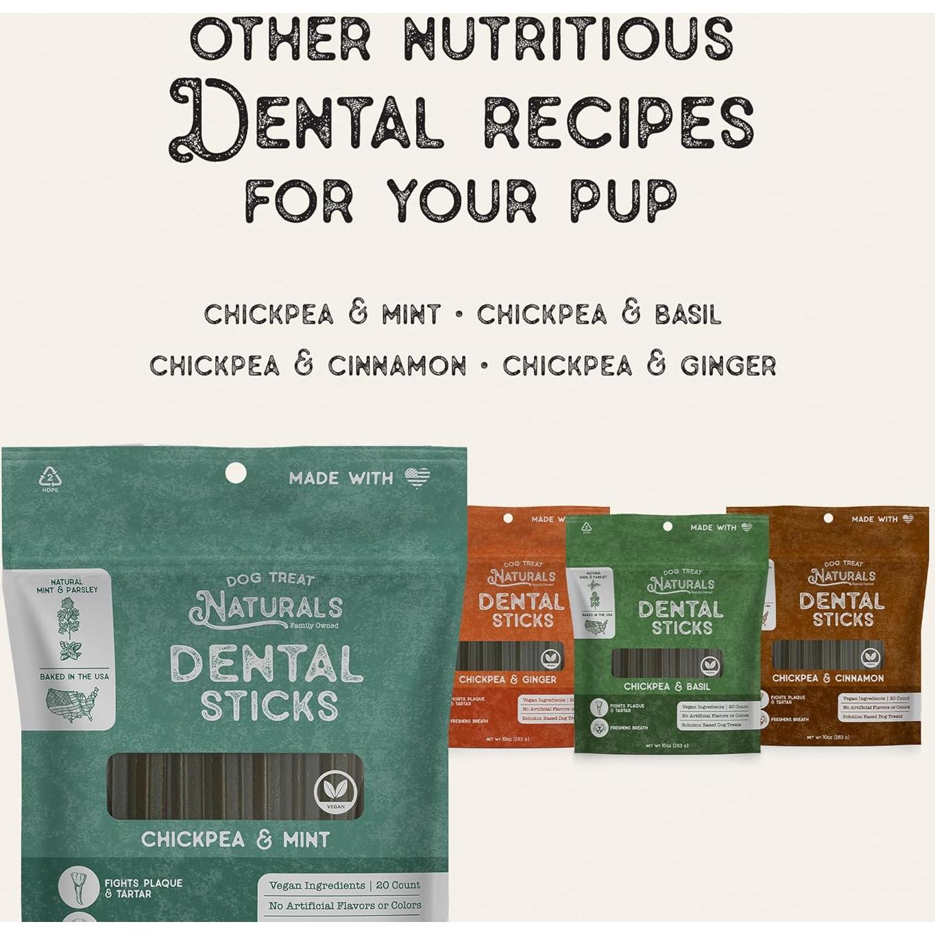 Palitos Masticables Dentales Dog Treat Naturals 20 Unidades