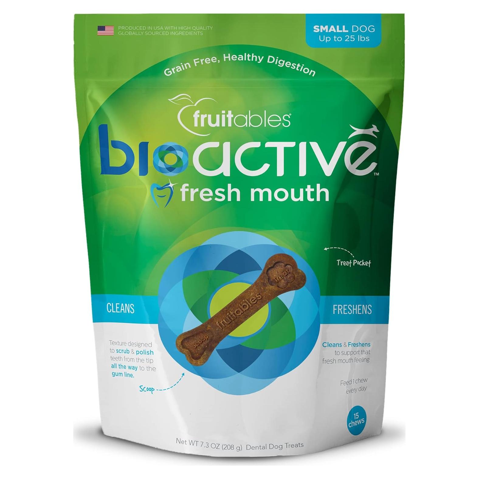 Masticables Dentales BioActivos Fruitables 207g para Perros