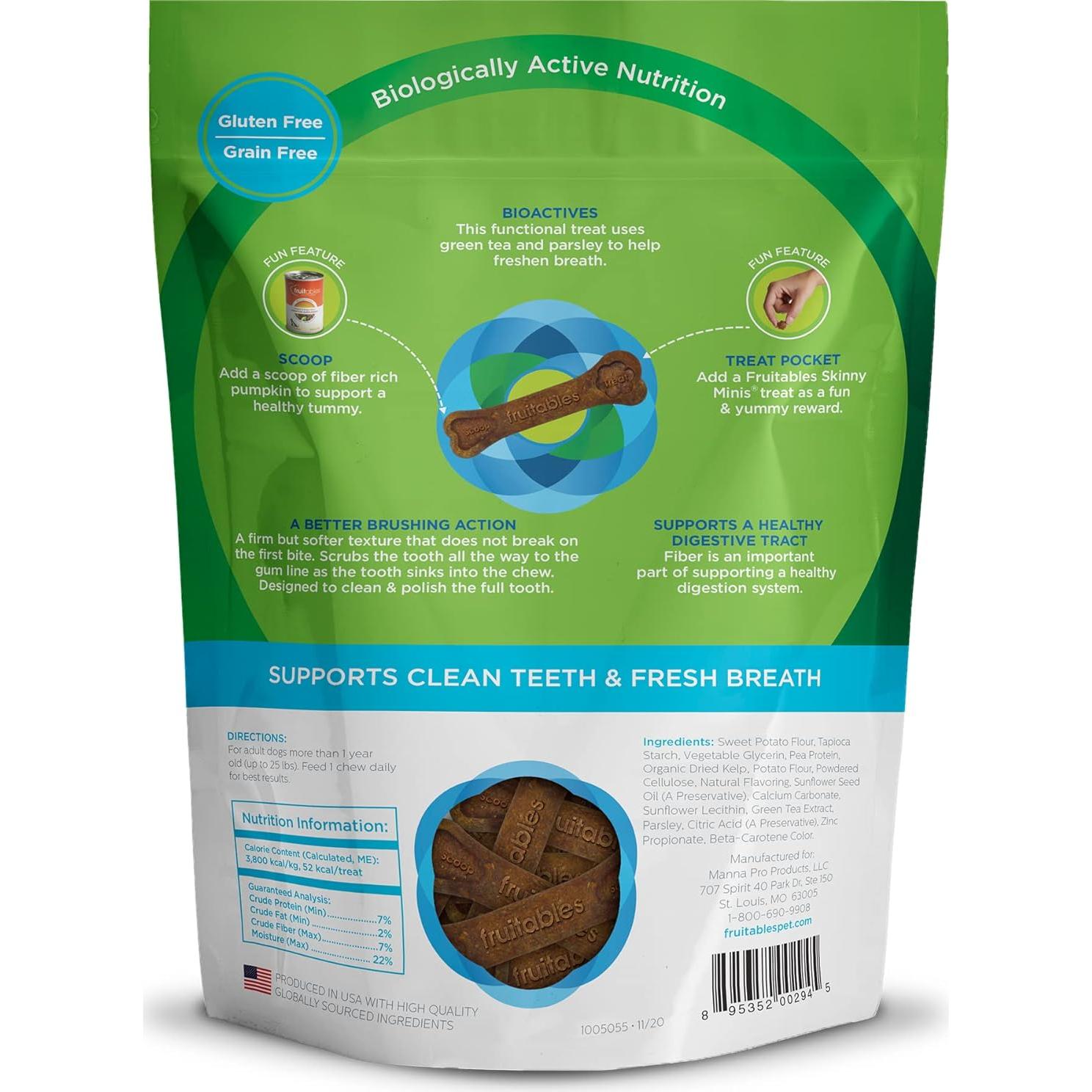 Masticables Dentales BioActivos Fruitables 207g para Perros