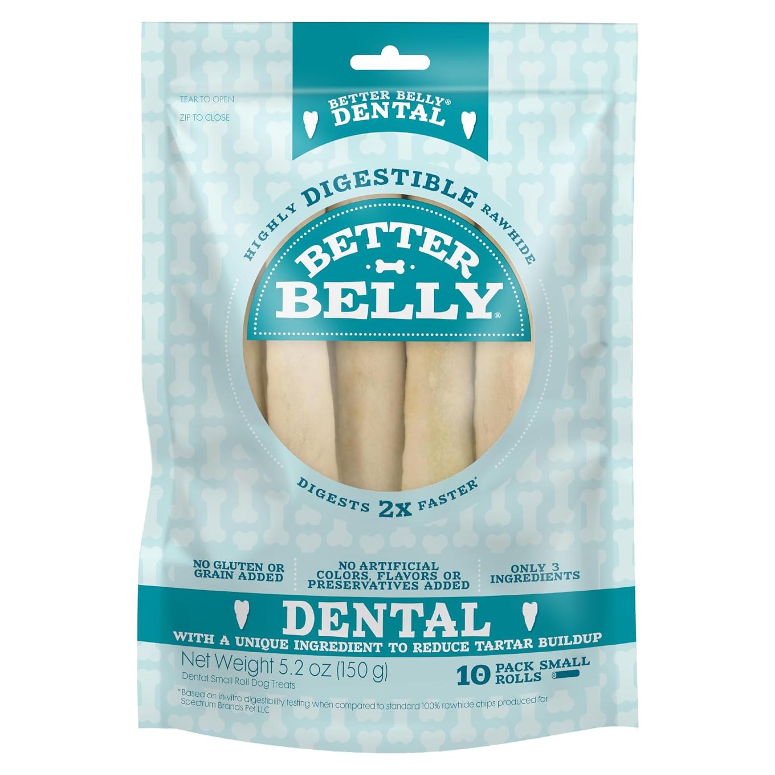 Masticables Dentales para Perros Mejor Barriga 10 Unidades 8.9-10.2 cm