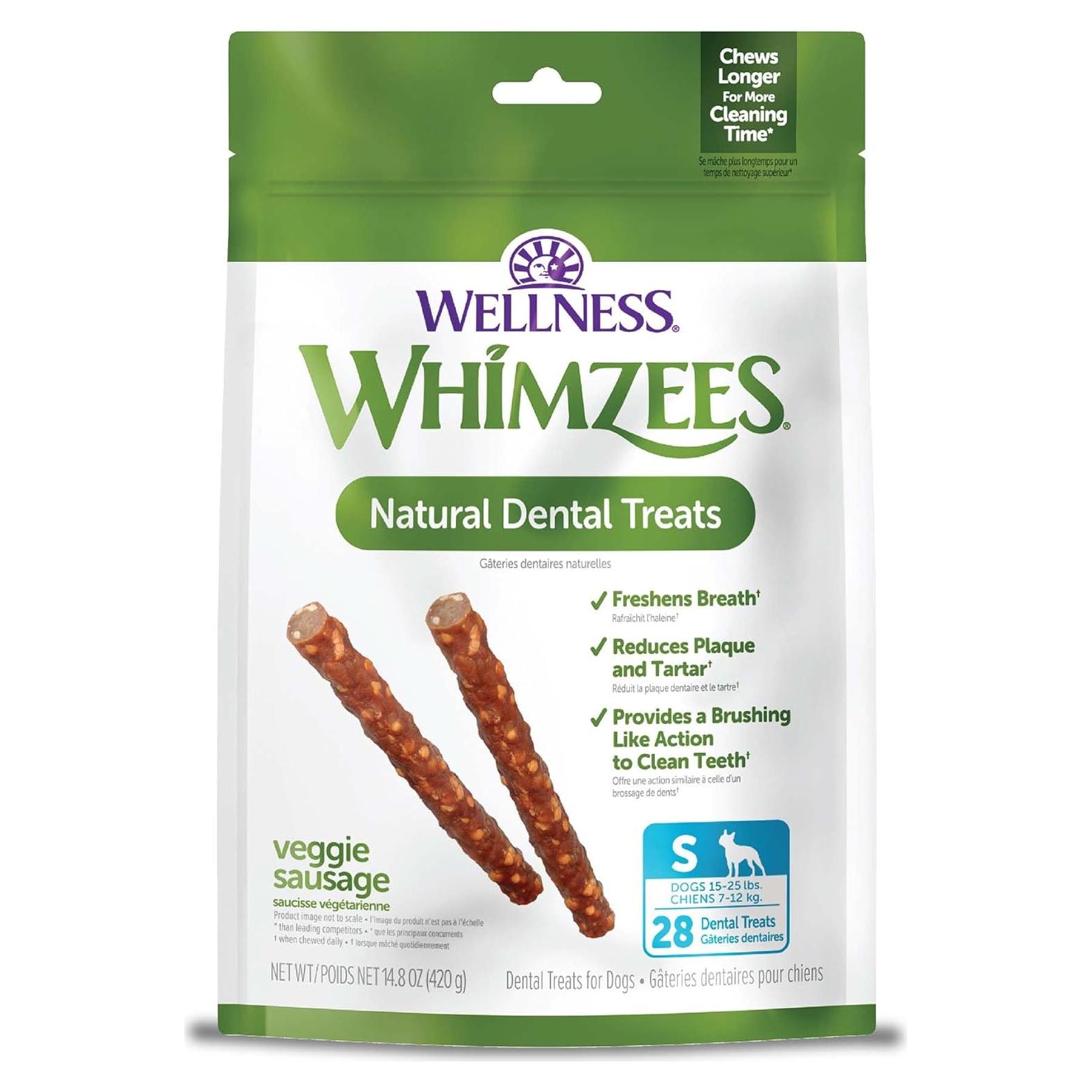 Golosinas Dentales Naturales WHIMZEES Salchicha Vegetal 28 Unidades